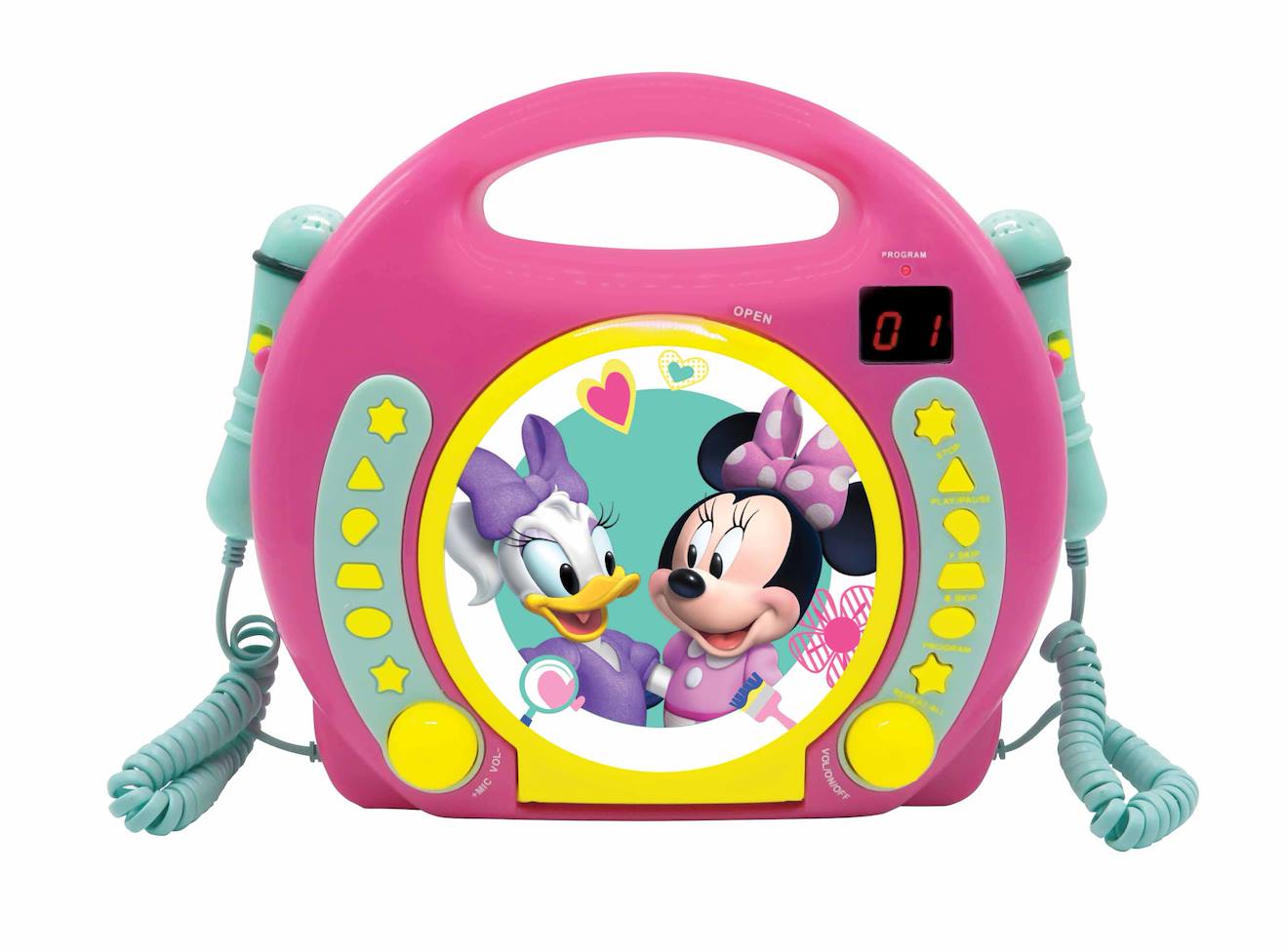 Lecteur CD portable avec 2 microphones Disney Minnie multicolore