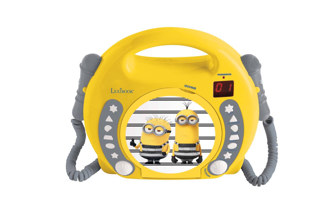 Lecteur CD portable avec 2 microphones Les Minions multicolore