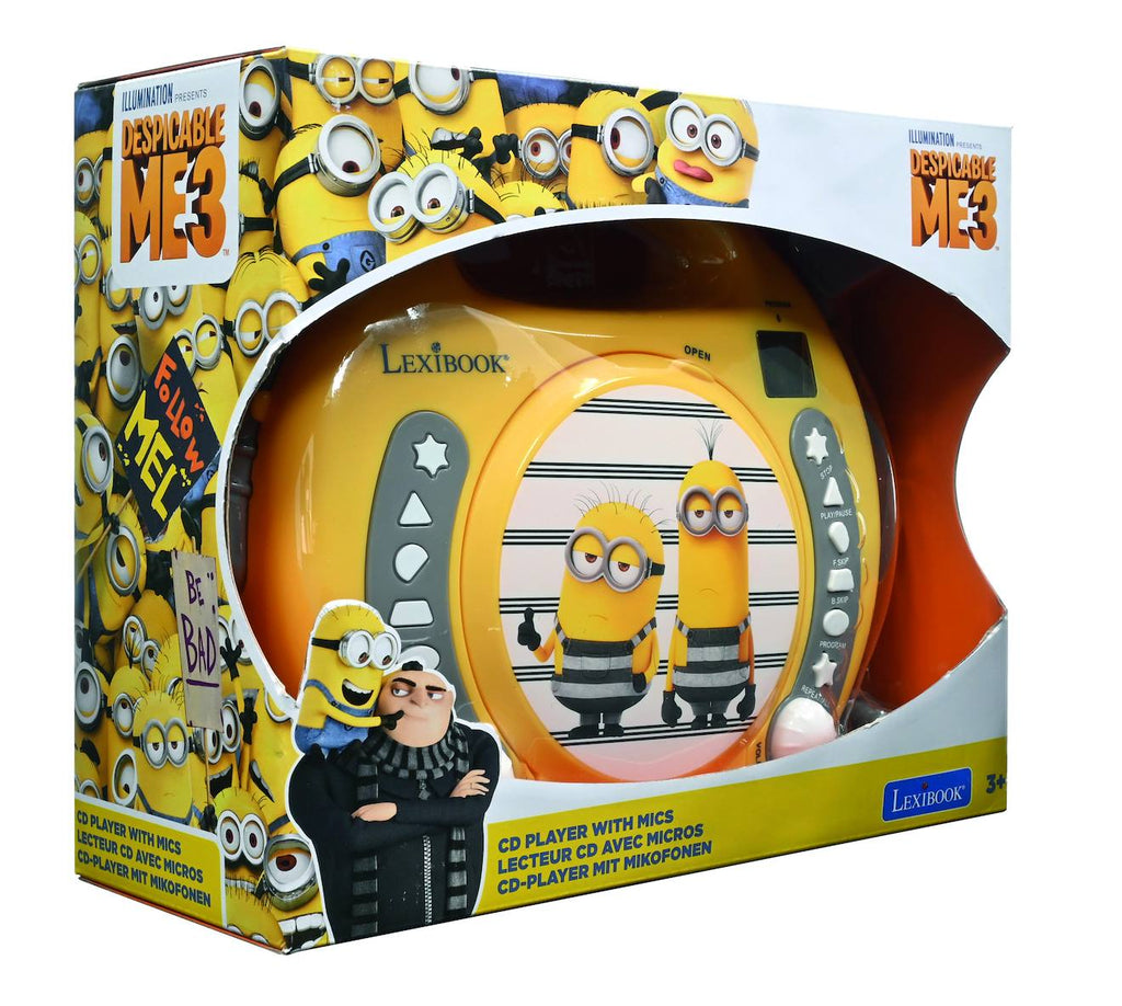 Lecteur CD portable avec 2 microphones Les Minions multicolore