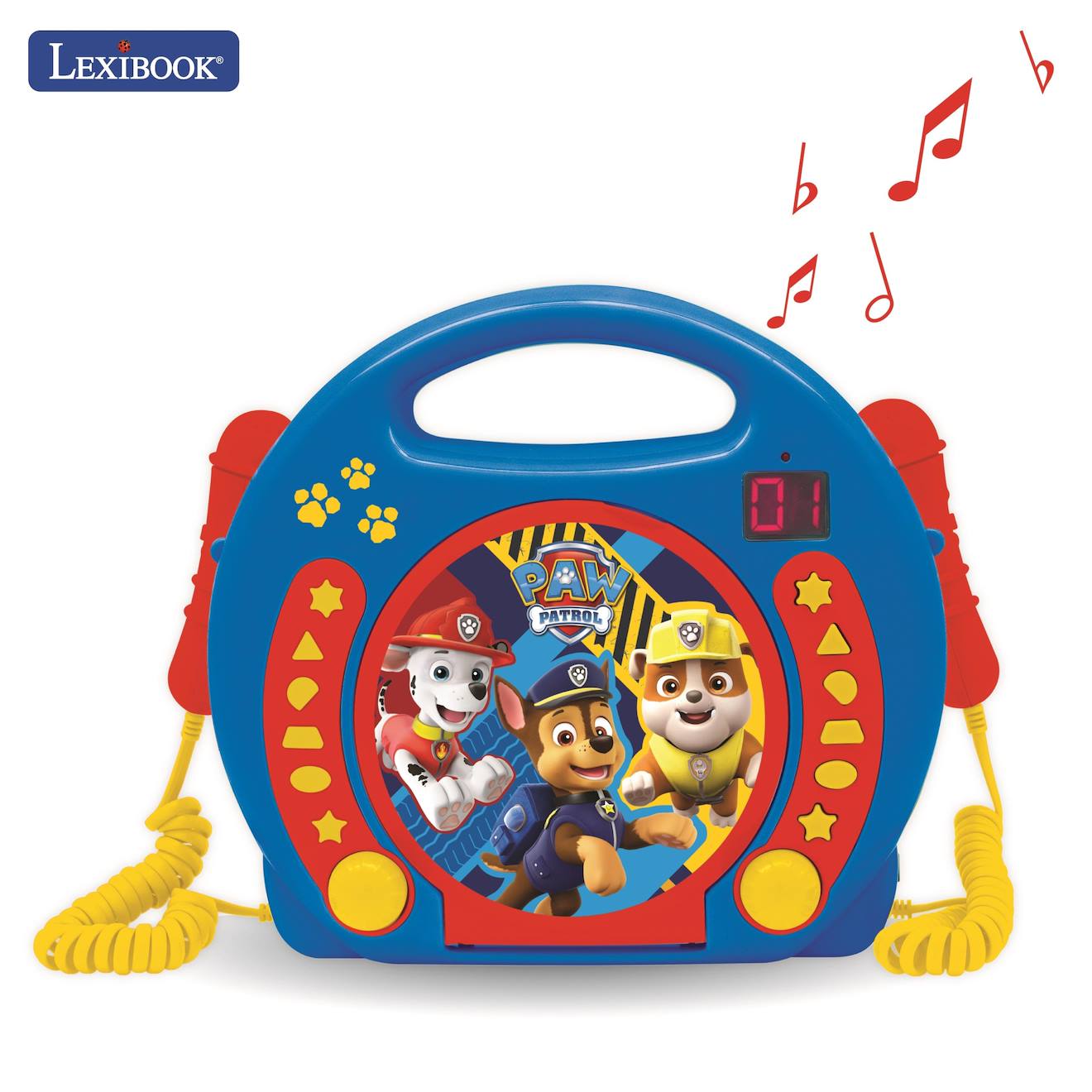 Lecteur CD portable avec 2 microphones pat patrouille multicolore