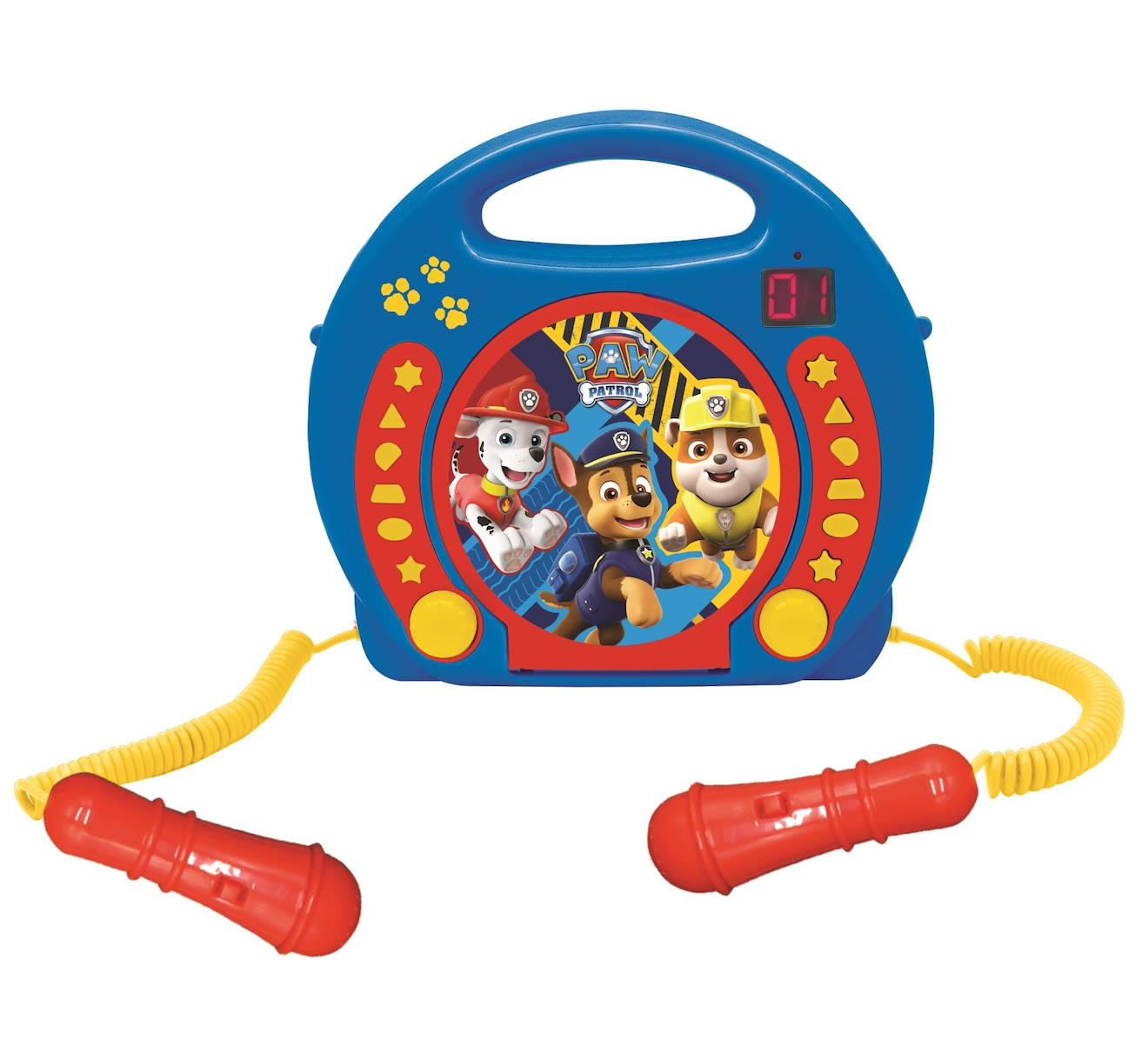 Lecteur CD portable avec 2 microphones pat patrouille multicolore