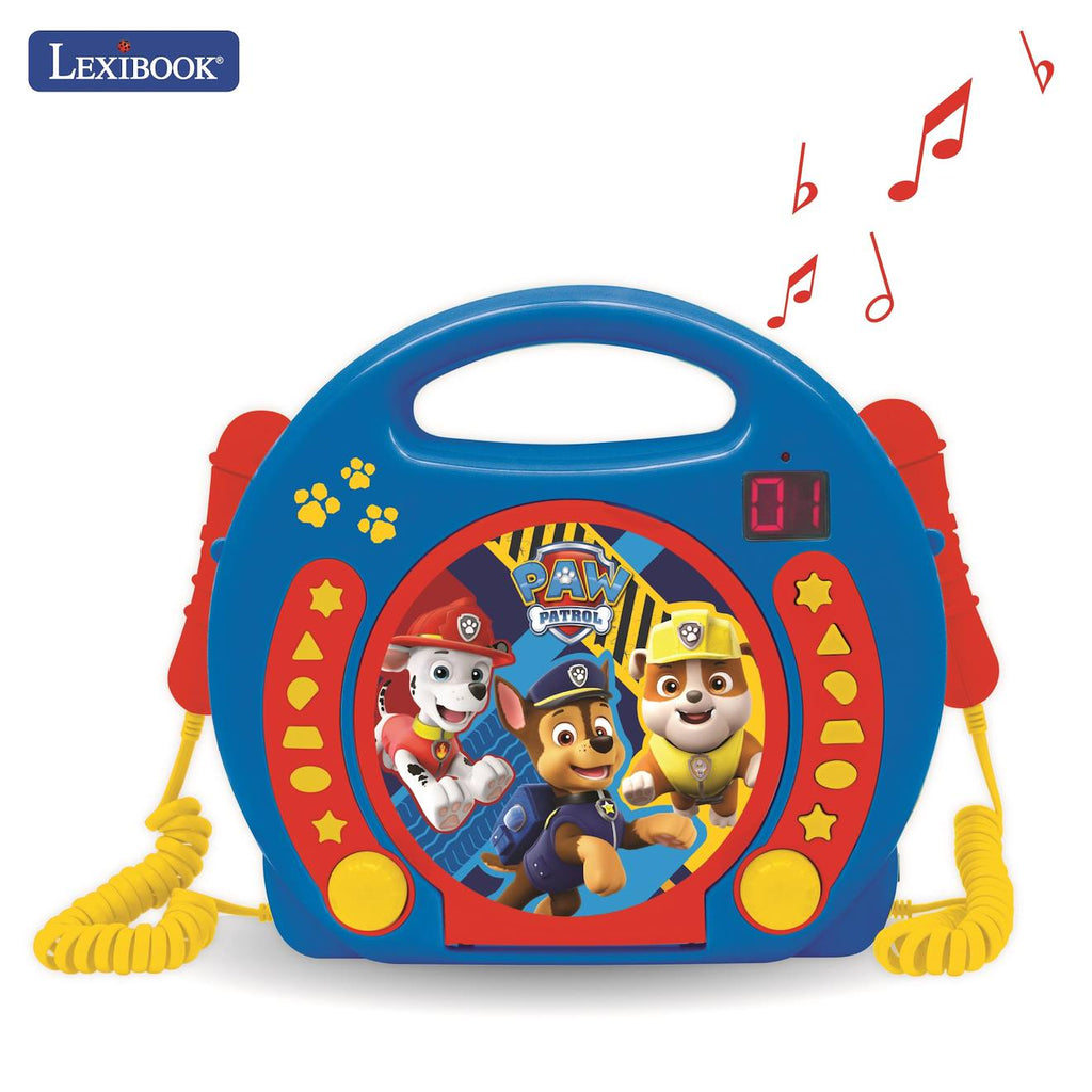 Lecteur CD portable avec 2 microphones pat patrouille multicolore