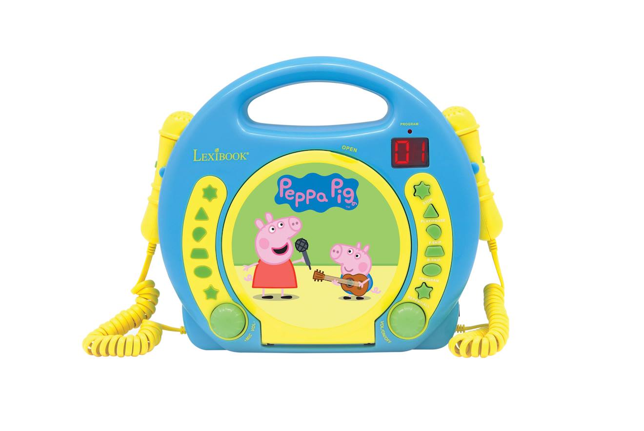 Lecteur CD portable avec 2 microphones Peppa Pig multicolore