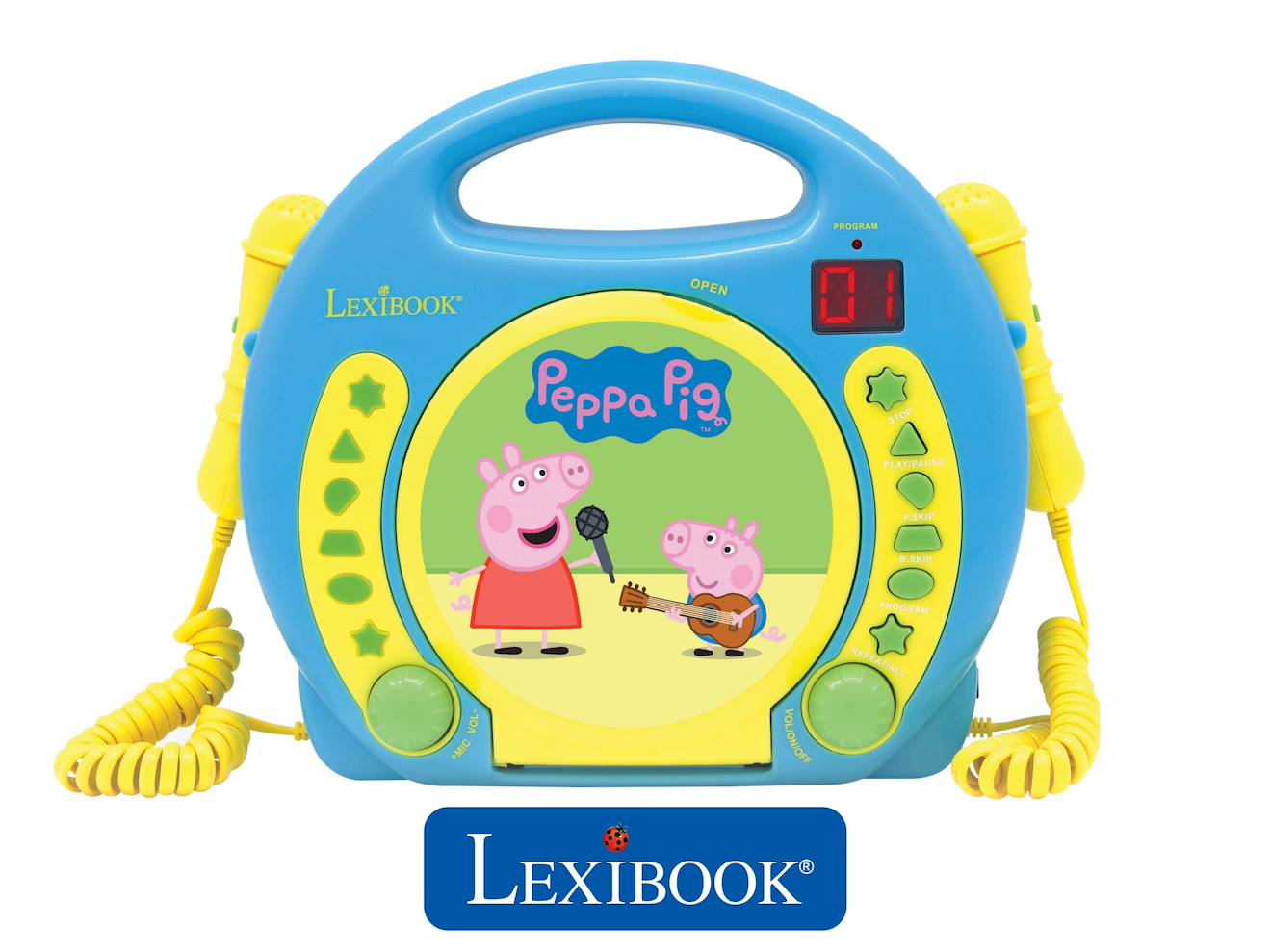 Lecteur CD portable avec 2 microphones Peppa Pig multicolore