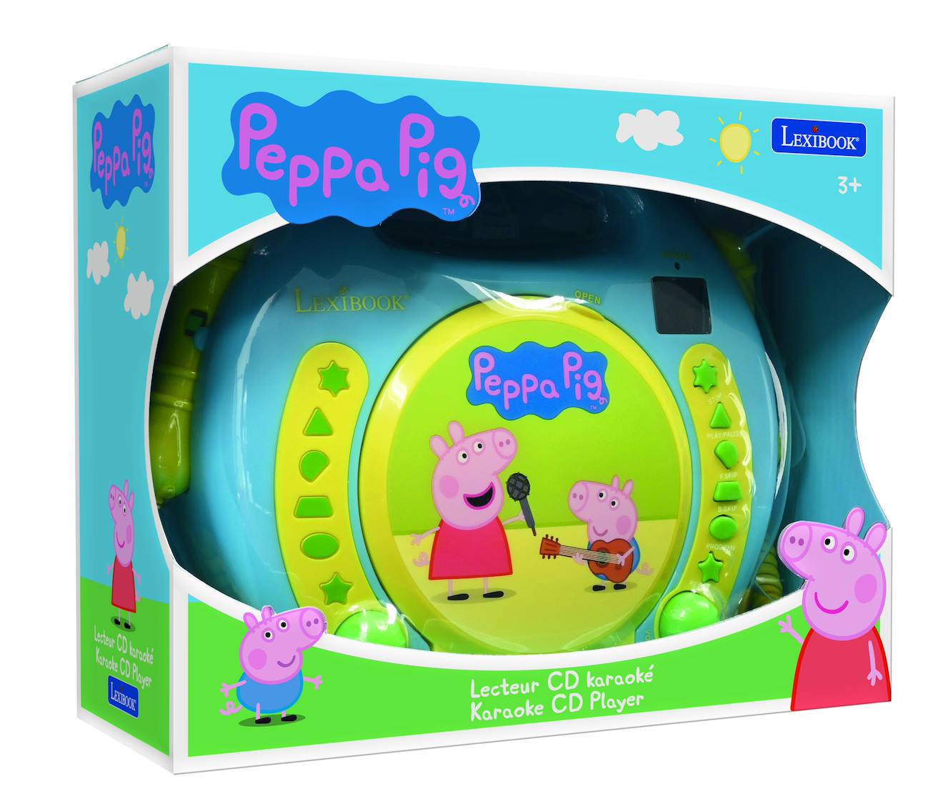 Lecteur CD portable avec 2 microphones Peppa Pig multicolore