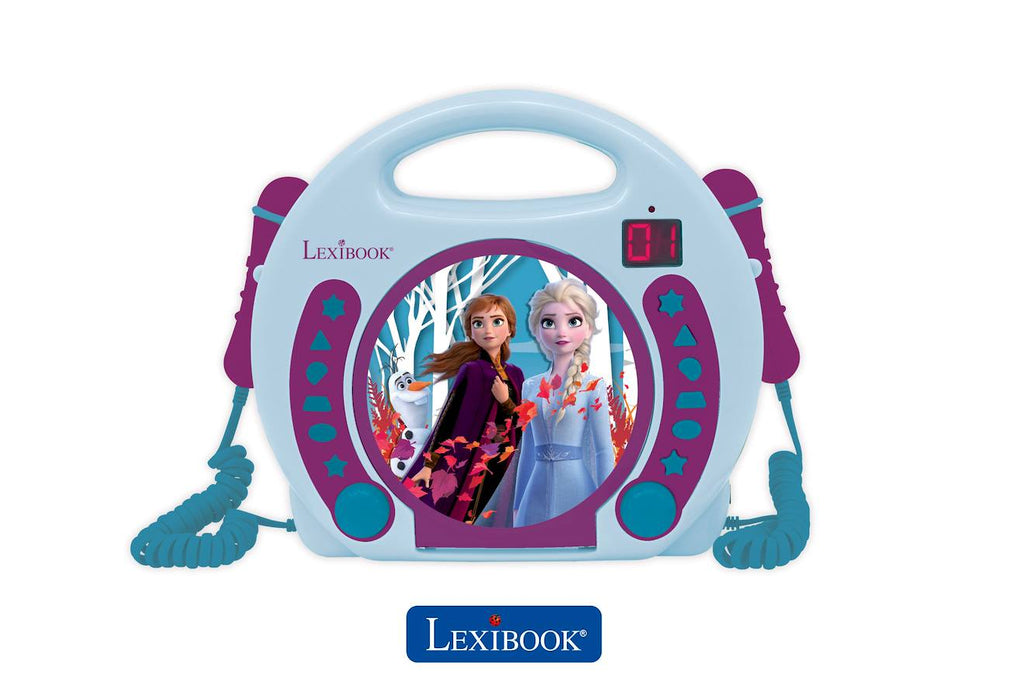 Lecteur CD portable avec 2 microphones Reine des Neiges multicolore