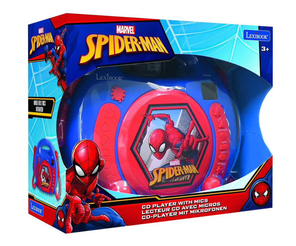 Lecteur CD portable avec 2 microphones Spiderman multicolore
