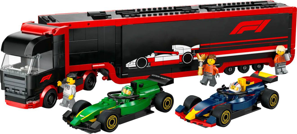 LEGO city - camion de f1 avec voitures de f1 rb20 et amr24 - 60445 multicolore