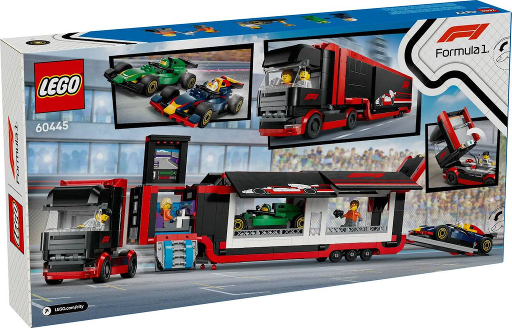 LEGO city - camion de f1 avec voitures de f1 rb20 et amr24 - 60445 multicolore