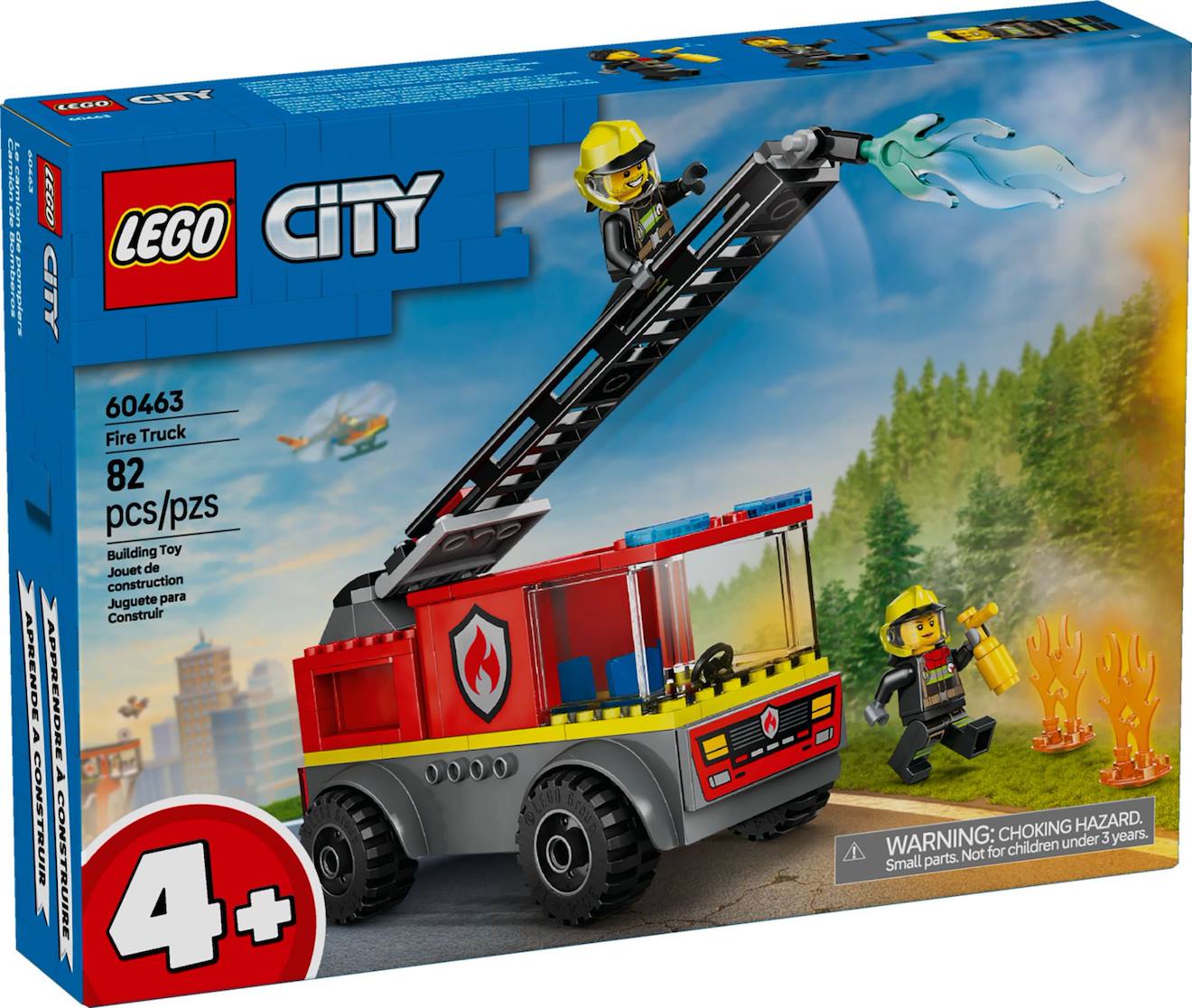 LEGO city - camion de pompiers avec échelle - 60463 multicolore