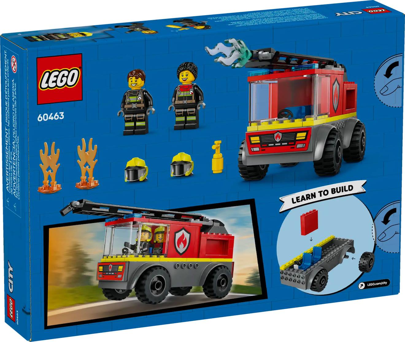 LEGO city - camion de pompiers avec échelle - 60463 multicolore