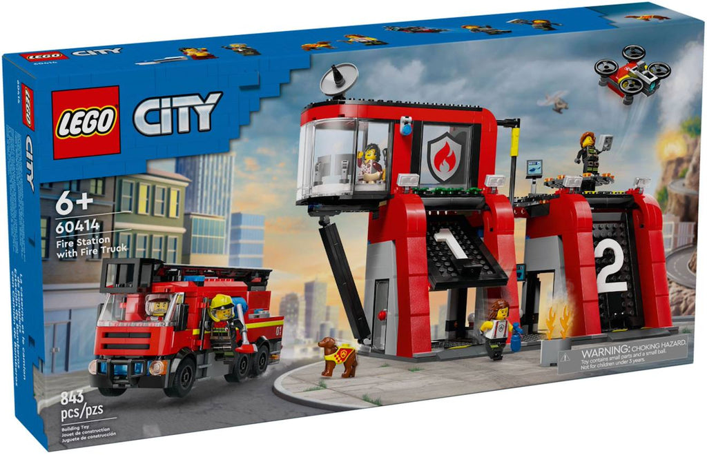 LEGO city - la caserne et le camion de pompiers - 60414 multicolore