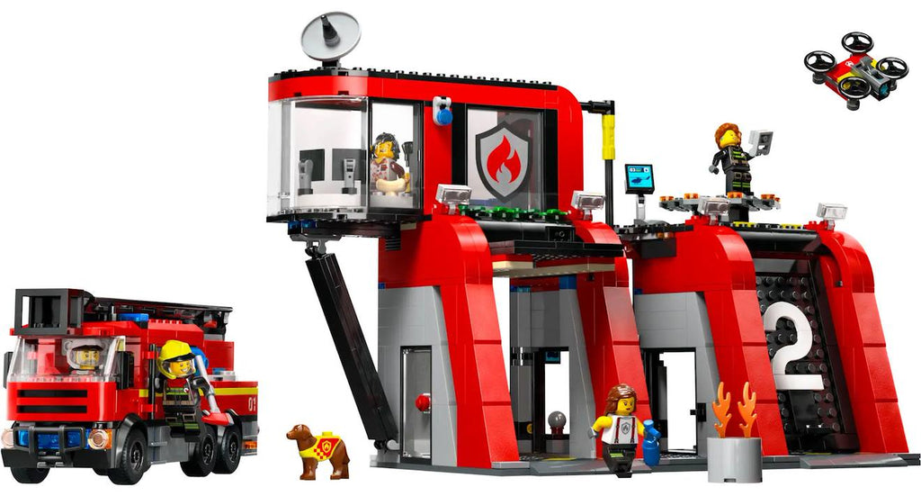 LEGO city - la caserne et le camion de pompiers - 60414 multicolore