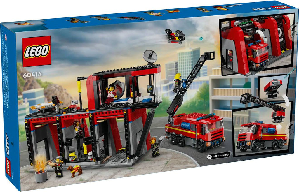 LEGO city - la caserne et le camion de pompiers - 60414 multicolore