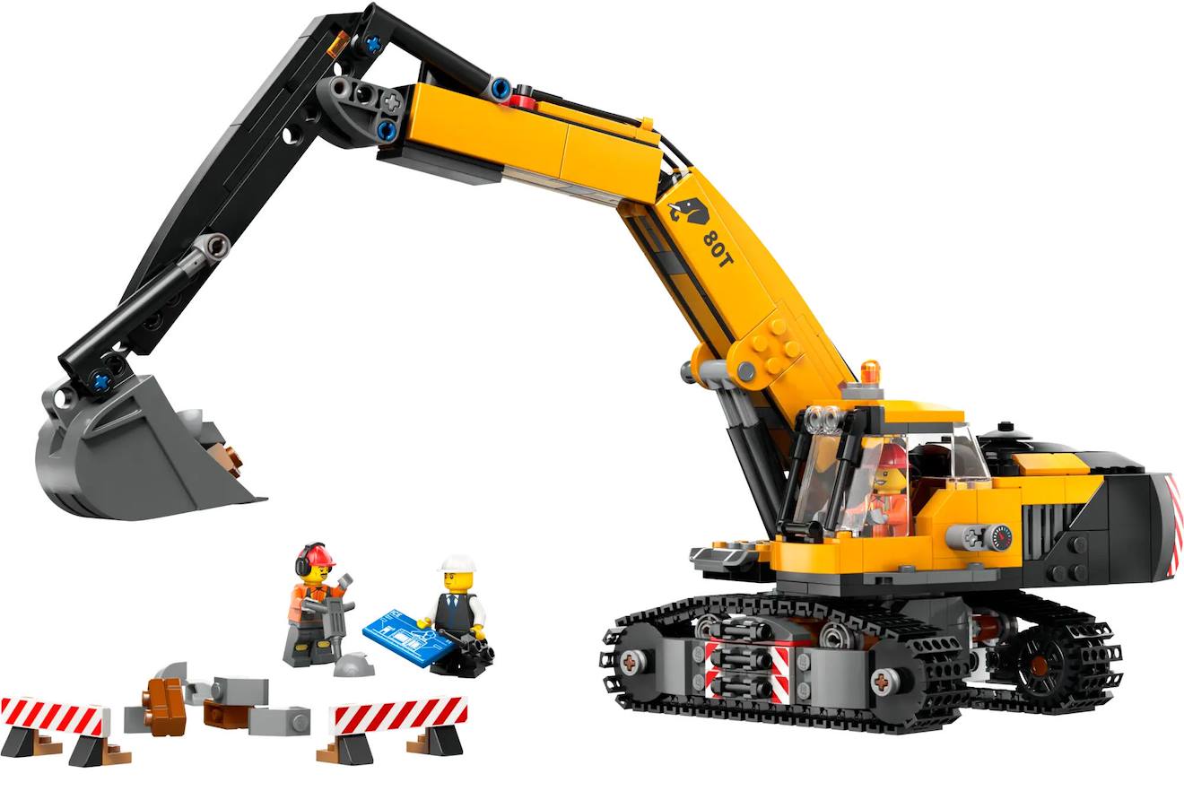 LEGO city - la pelleteuse de chantier jaune - 60420 multicolore