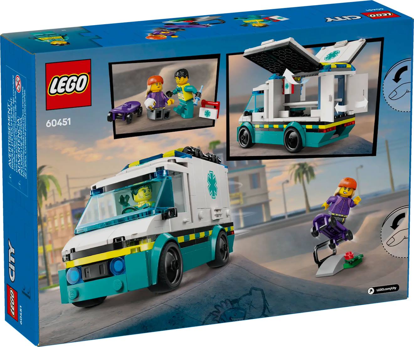 LEGO city - l'ambulance de secours - 60451 multicolore