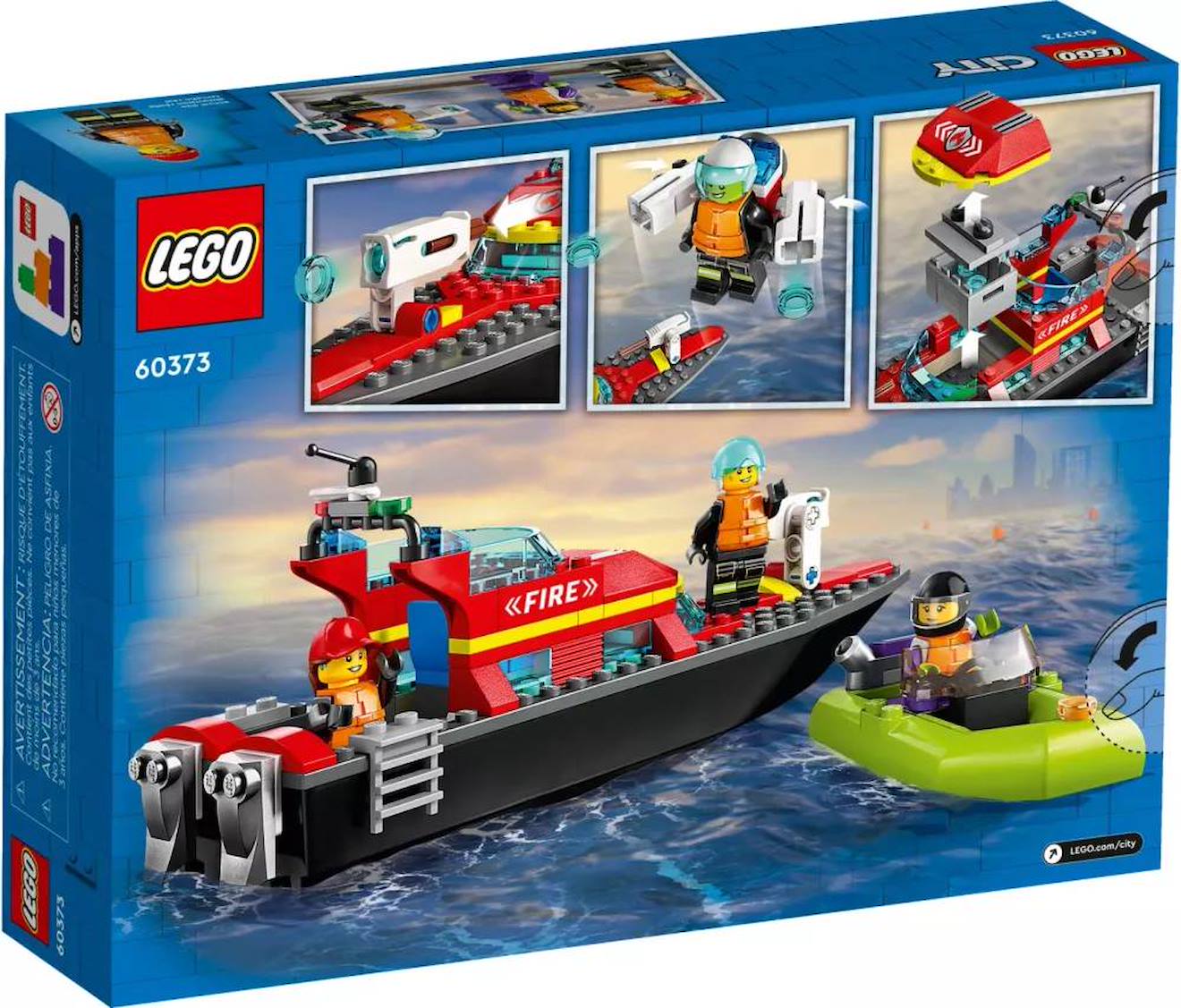 LEGO city - le bateau de sauvetage des pompiers - 60373 multicolore
