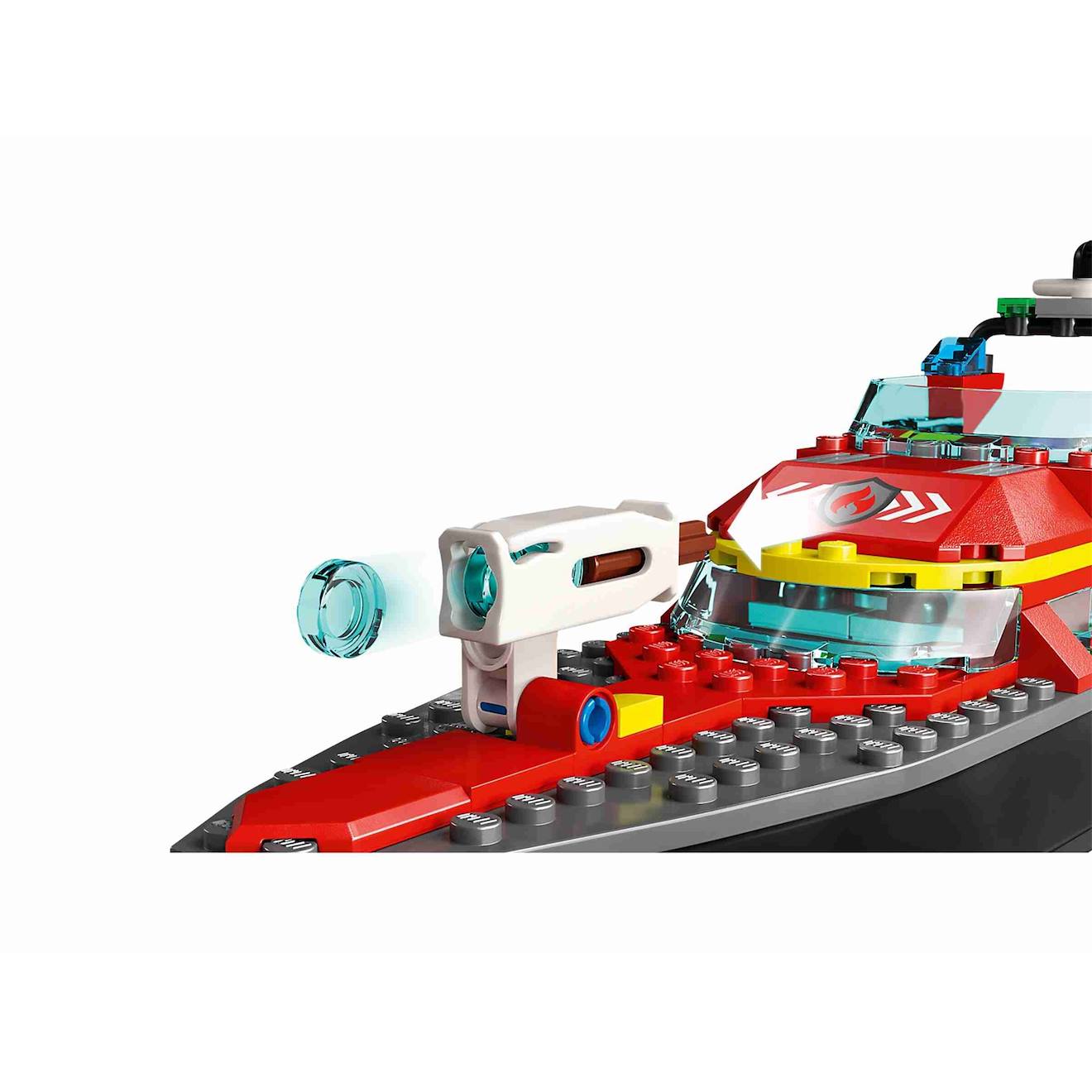 LEGO city - le bateau de sauvetage des pompiers - 60373 multicolore