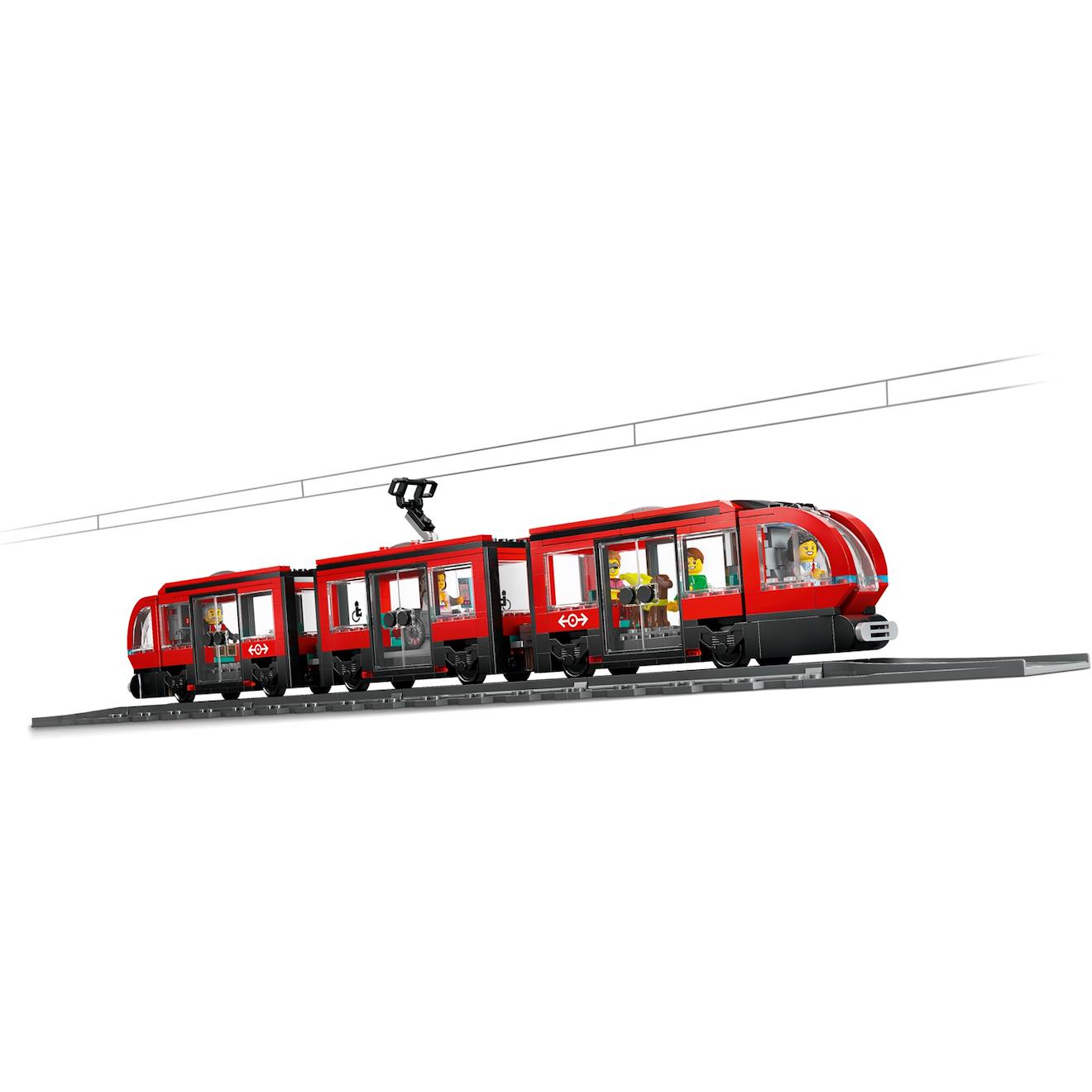LEGO city - le tramway et la station du centre-ville - 60423 multicolore