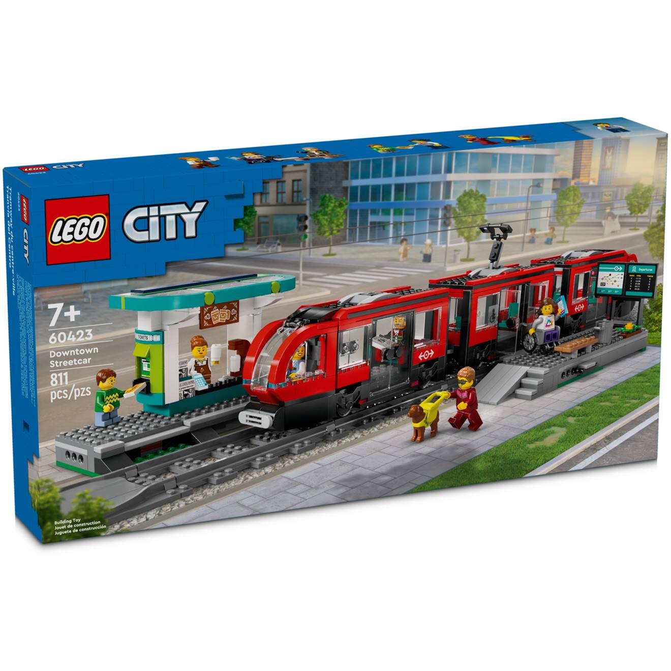 LEGO city - le tramway et la station du centre-ville - 60423 multicolore