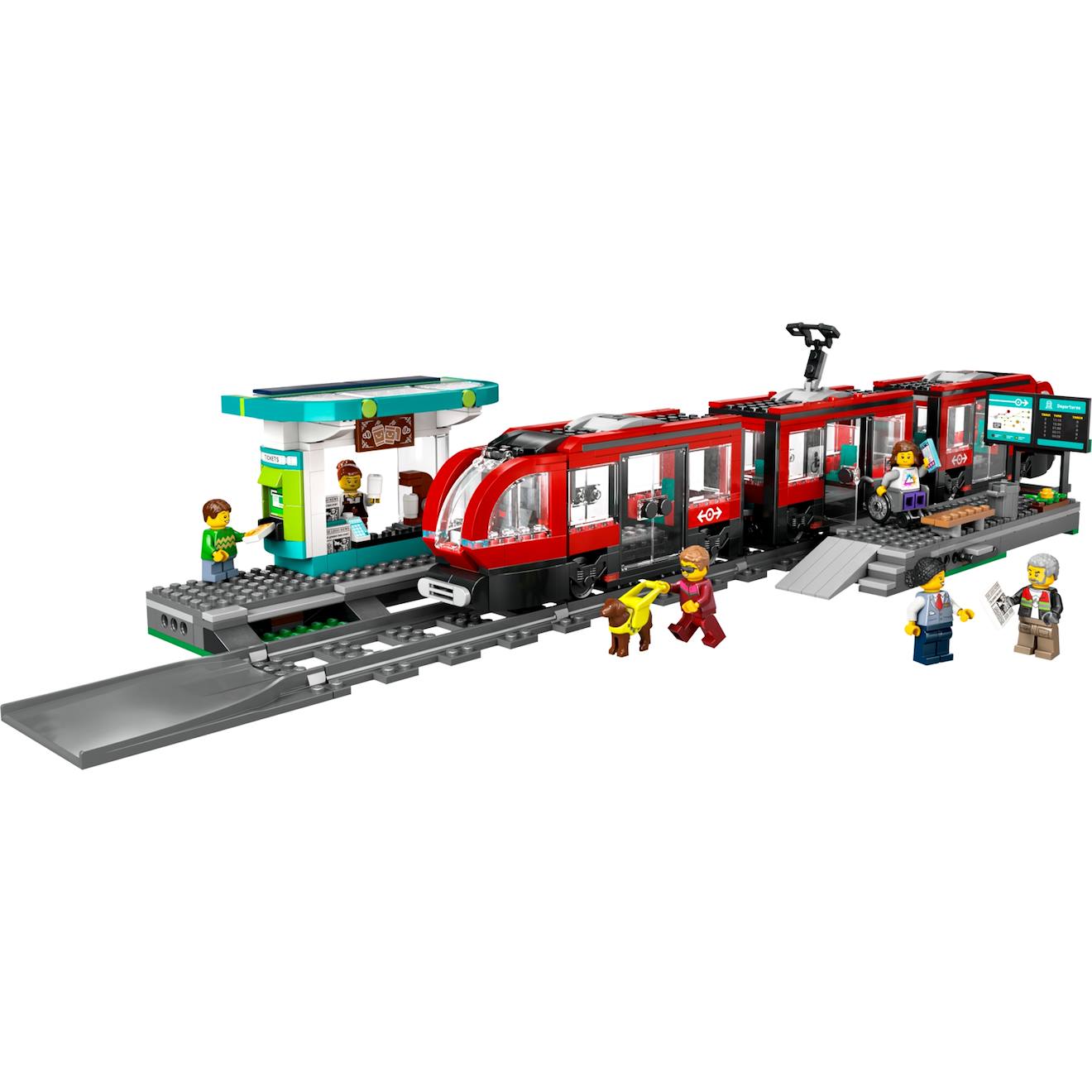 LEGO city - le tramway et la station du centre-ville - 60423 multicolore