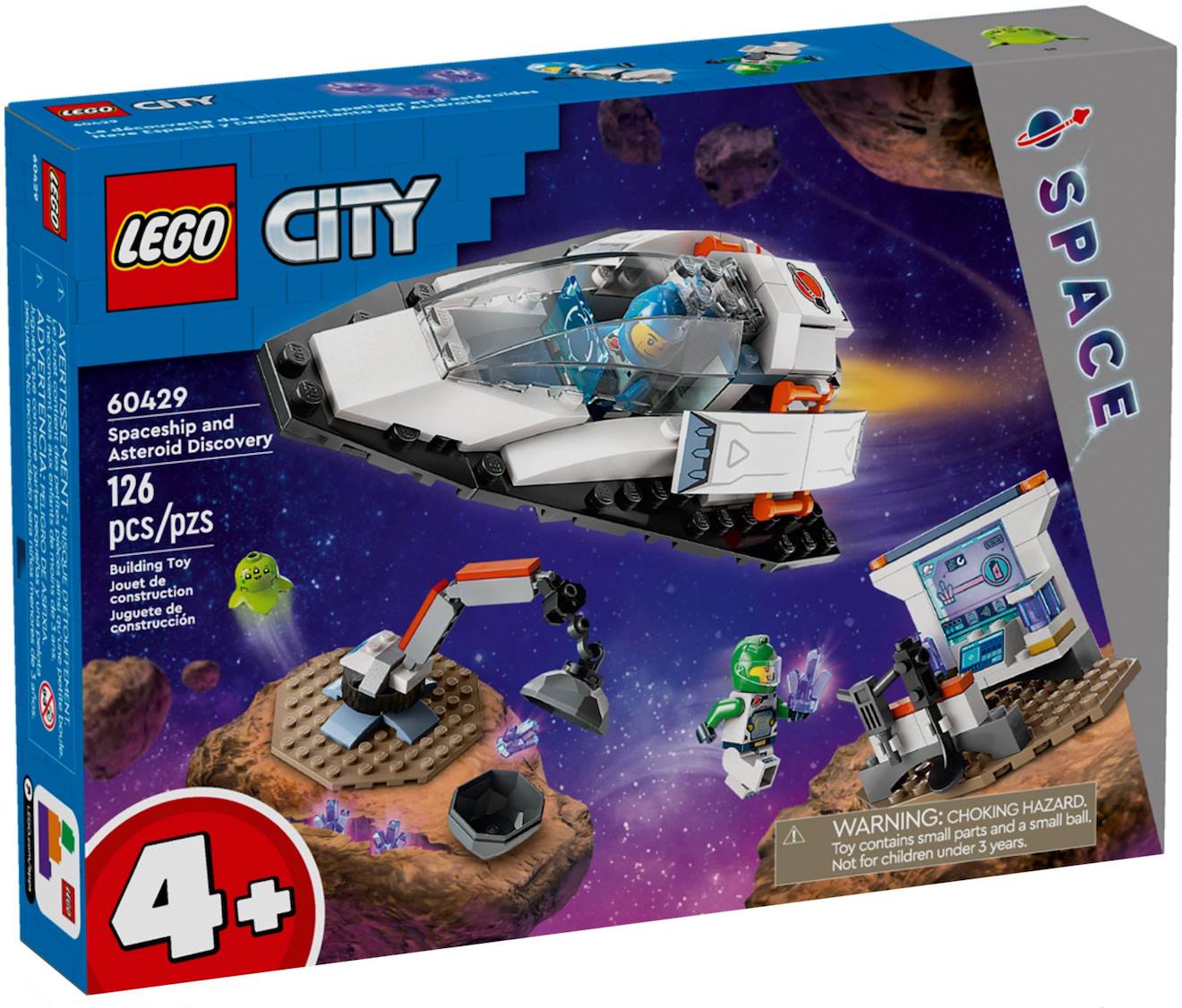 LEGO city - le vaisseau et la découverte de l'astéroïde - 60429 multicolore