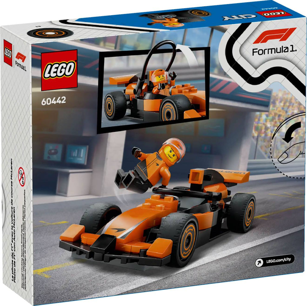 LEGO city - voiture de course mclaren avec piloté de f1 - 60442 multicolore