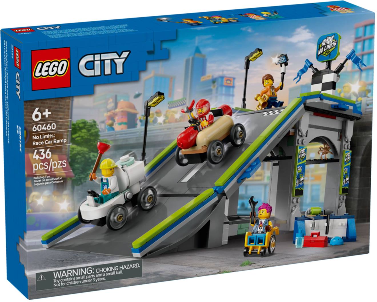 LEGO city - zéro limite : rampe pour bolides de course - 60460 multicolore
