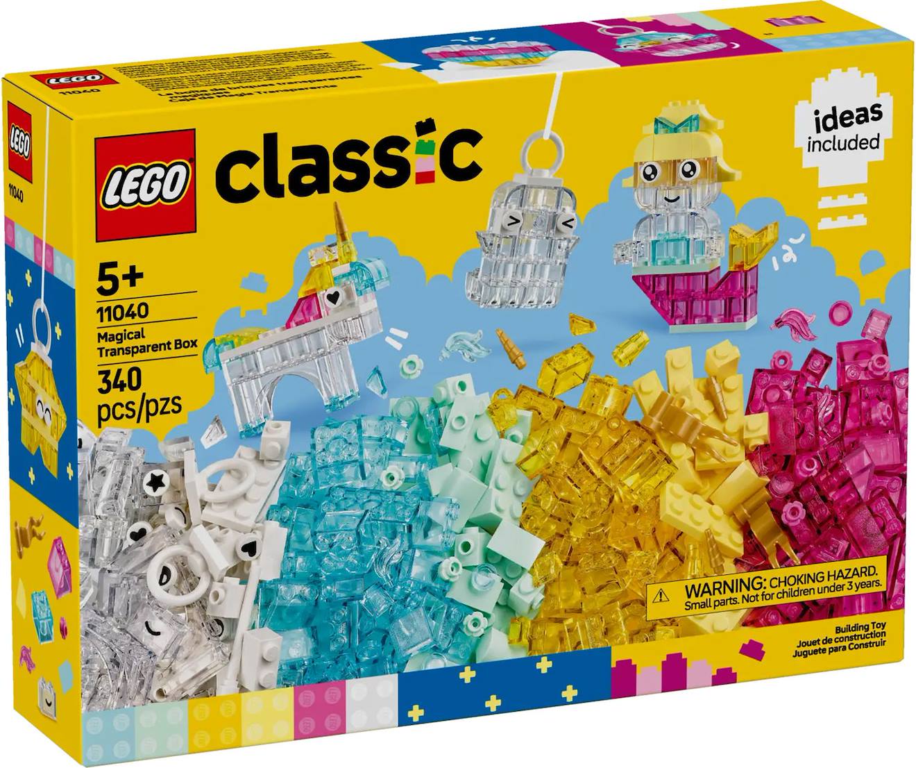 LEGO classic - la boîte de briques transparentes magiques - 11040 multicolore