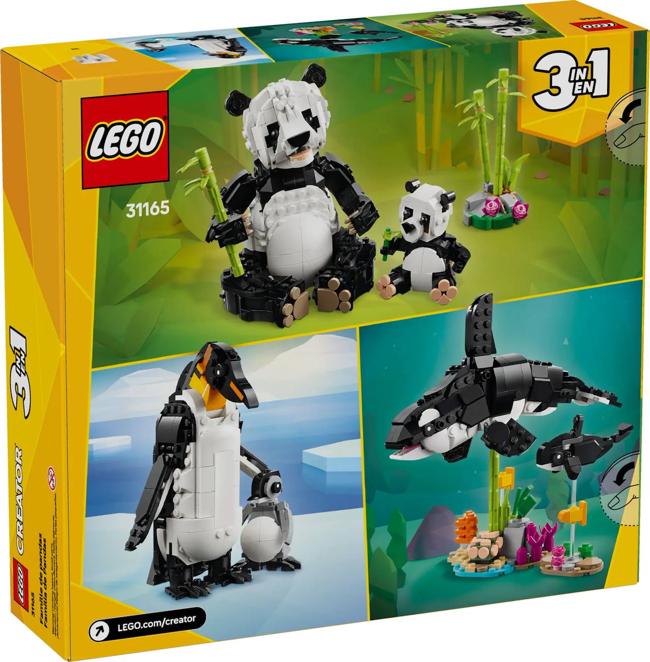 LEGO creator - animaux sauvages : la famille de pandas - 31165 multicolore
