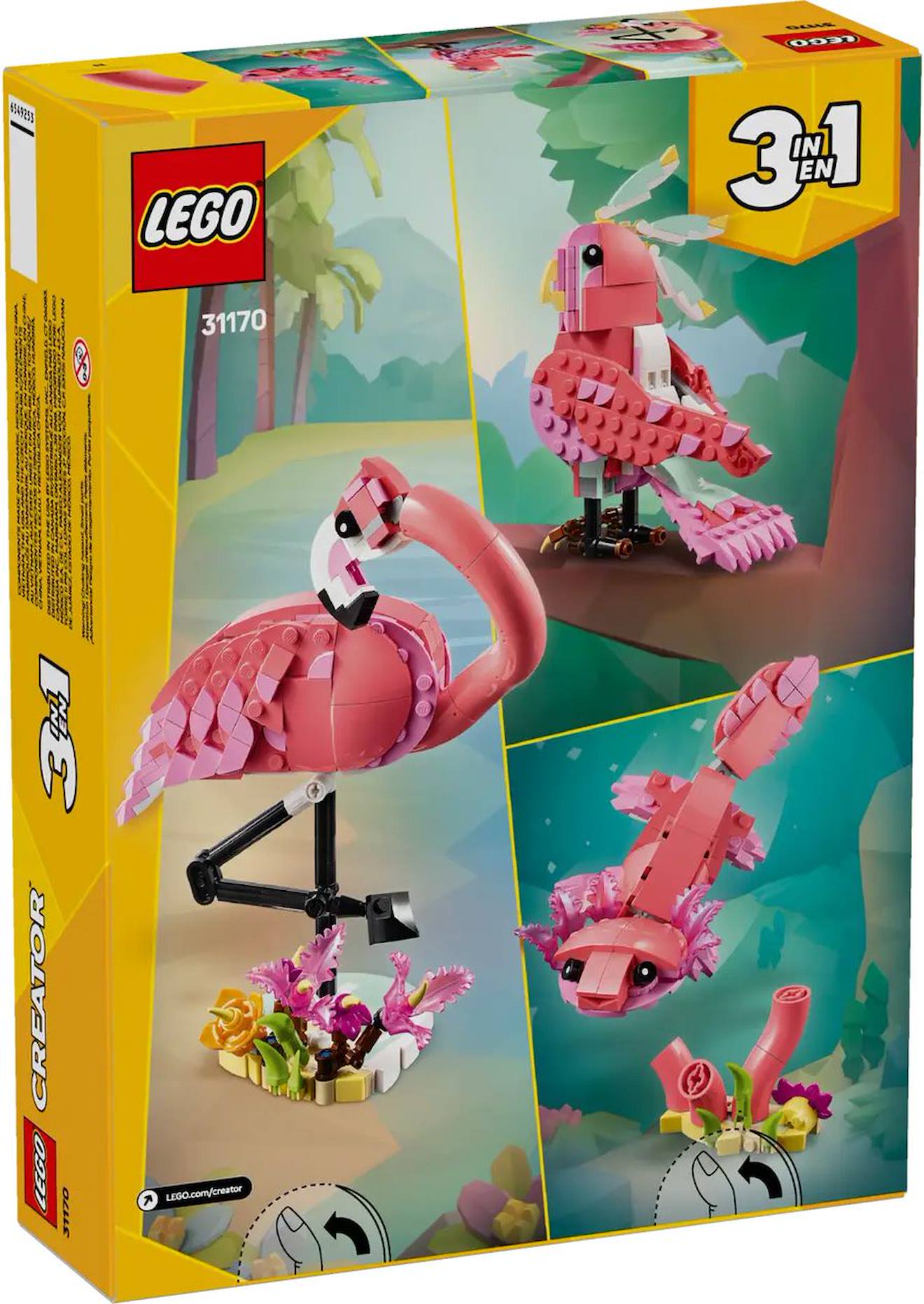 LEGO creator - animaux sauvages : le flamant rose - 31170 multicolore