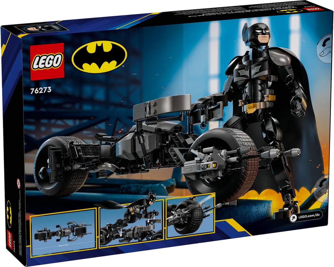 LEGO dc comics - la figurine de Batman à construire et la moto bat-pod - 76273 multicolore