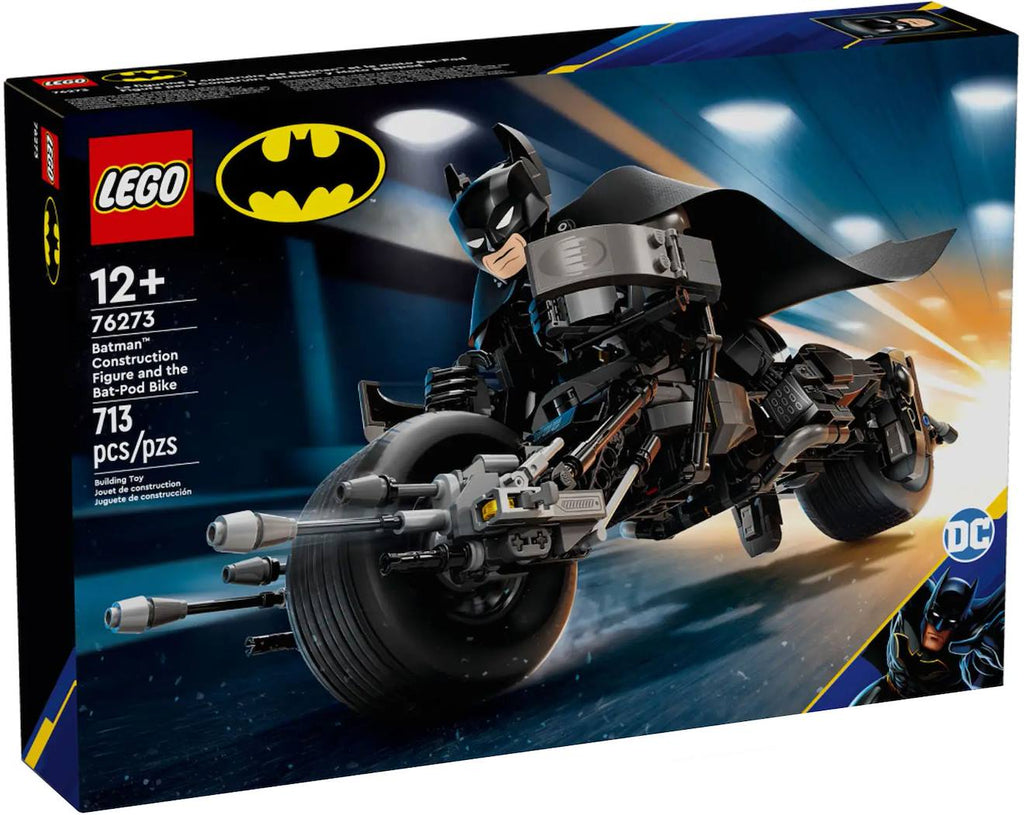 LEGO dc comics - la figurine de Batman à construire et la moto bat-pod - 76273 multicolore