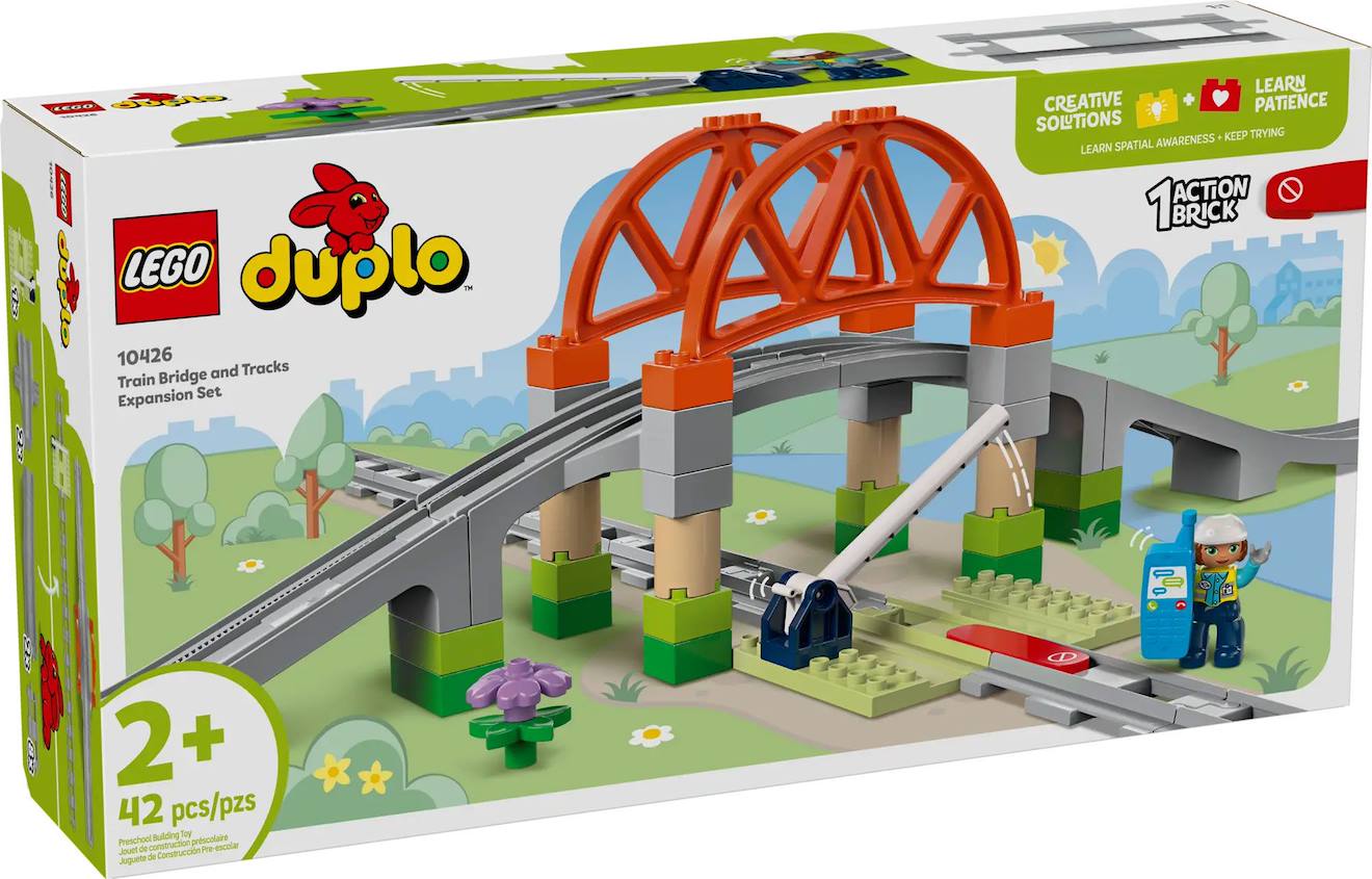 LEGO Duplo - set d'extension : les rails et le pont du train - 10426 multicolore