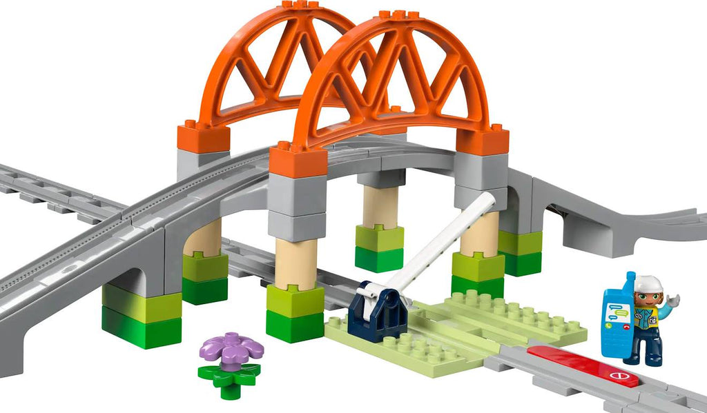 LEGO Duplo - set d'extension : les rails et le pont du train - 10426 multicolore