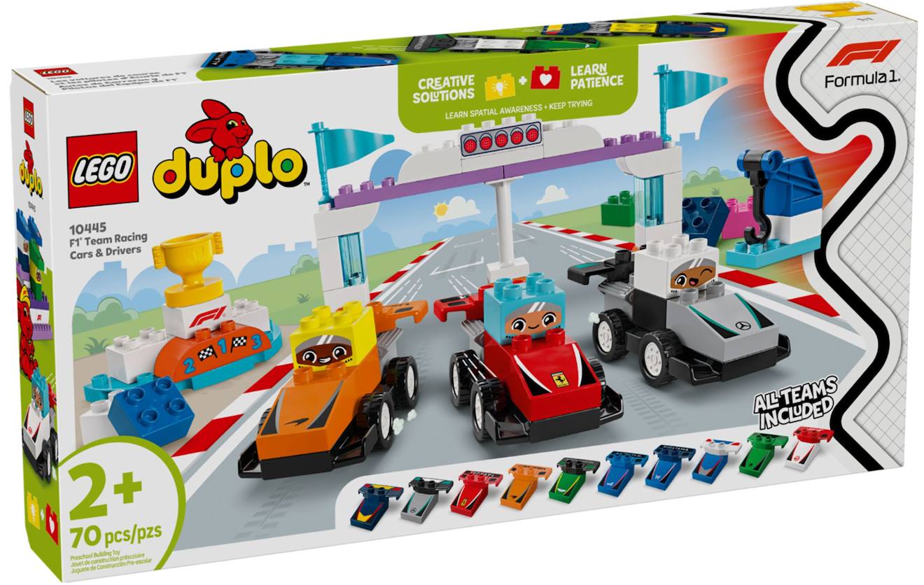 LEGO Duplo - voitures de course et pilotes d'une écurie de f1 - 10445 multicolore
