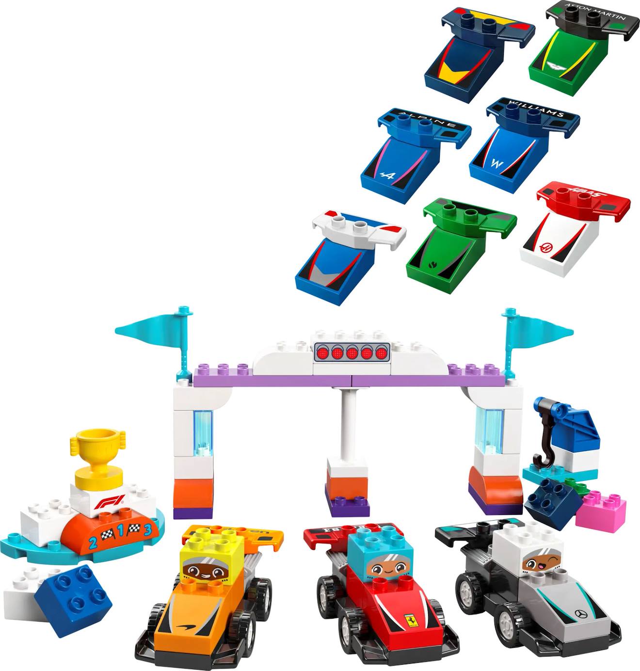 LEGO Duplo - voitures de course et pilotes d'une écurie de f1 - 10445 multicolore