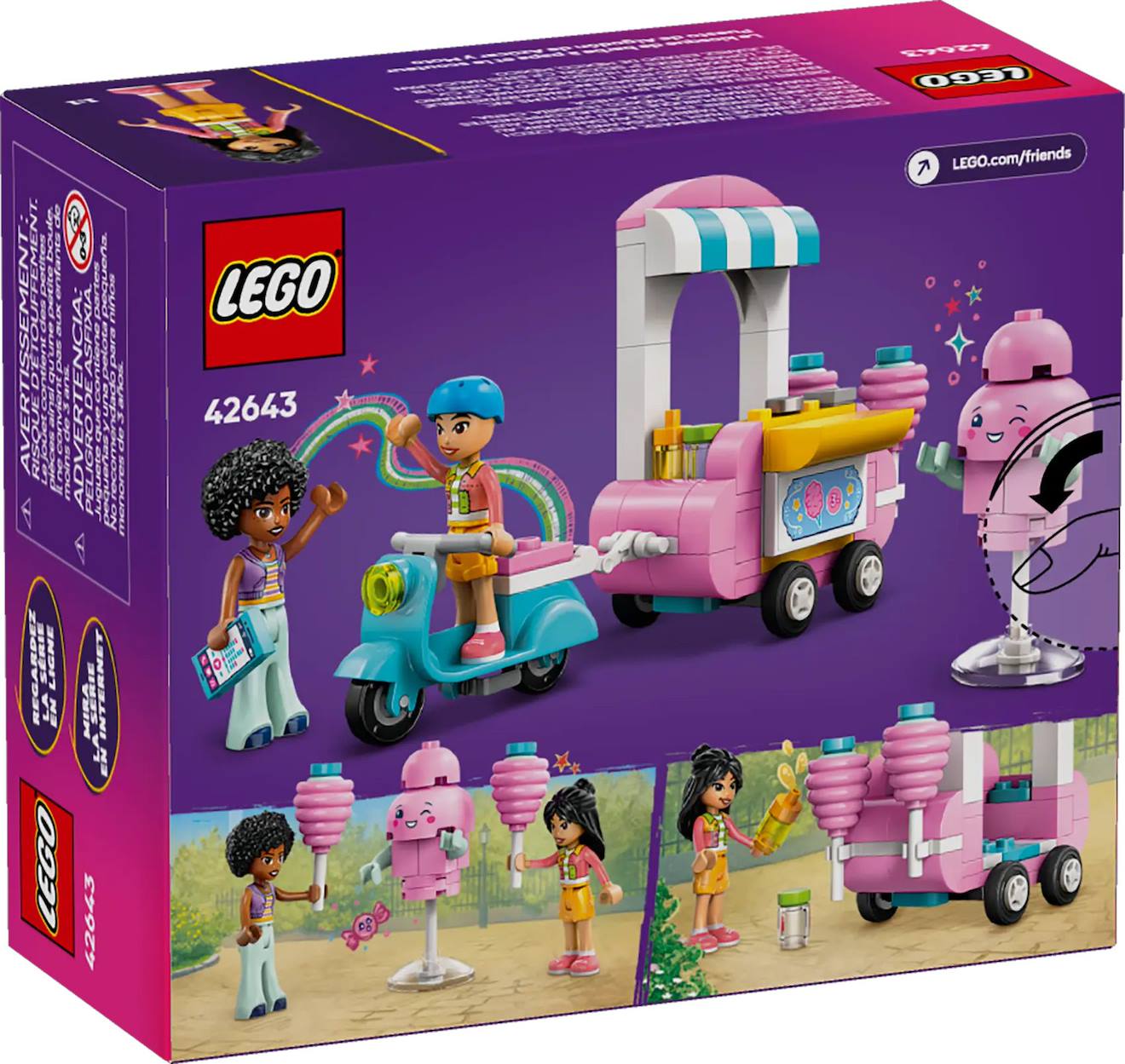 LEGO friends - stand de barbes à papa et scooter - 42643 multicolore