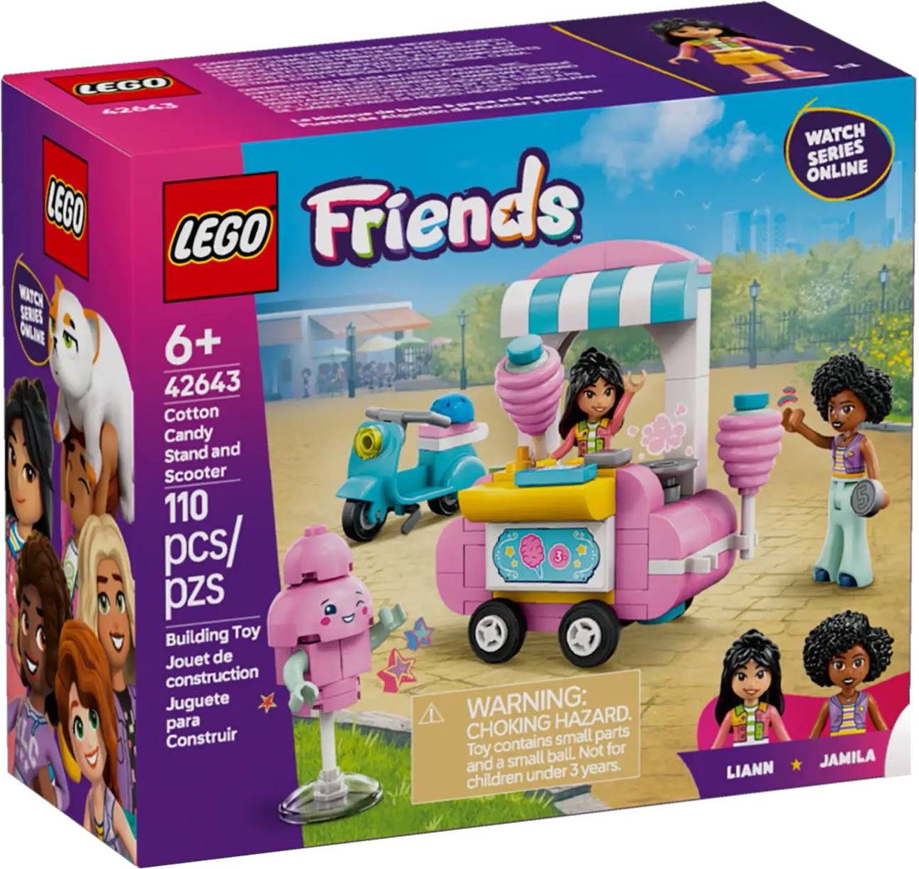 LEGO friends - stand de barbes à papa et scooter - 42643 multicolore