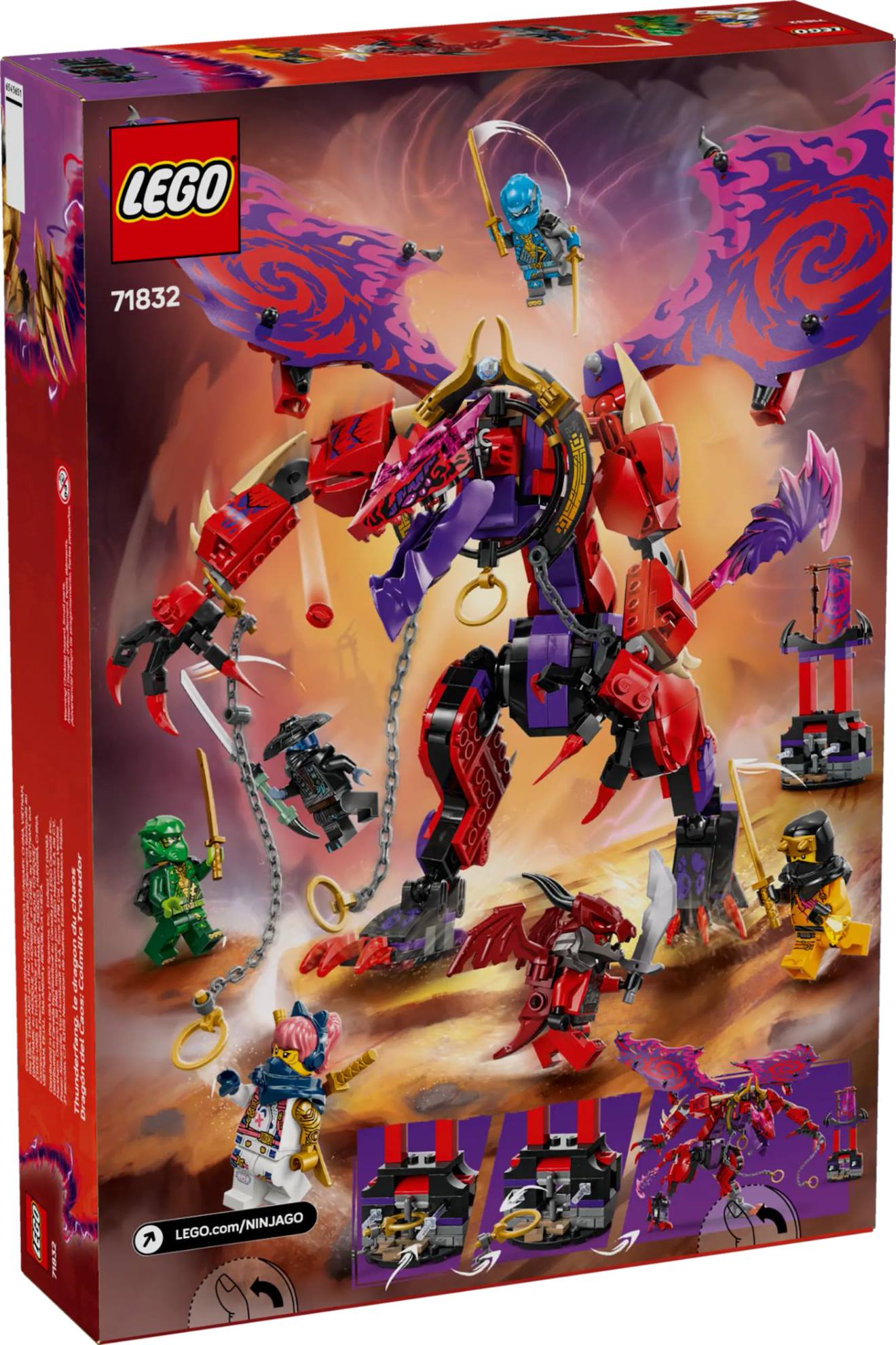 LEGO Ninjago - croc-de-tonnerre : le dragon du chaos - 71832 multicolore