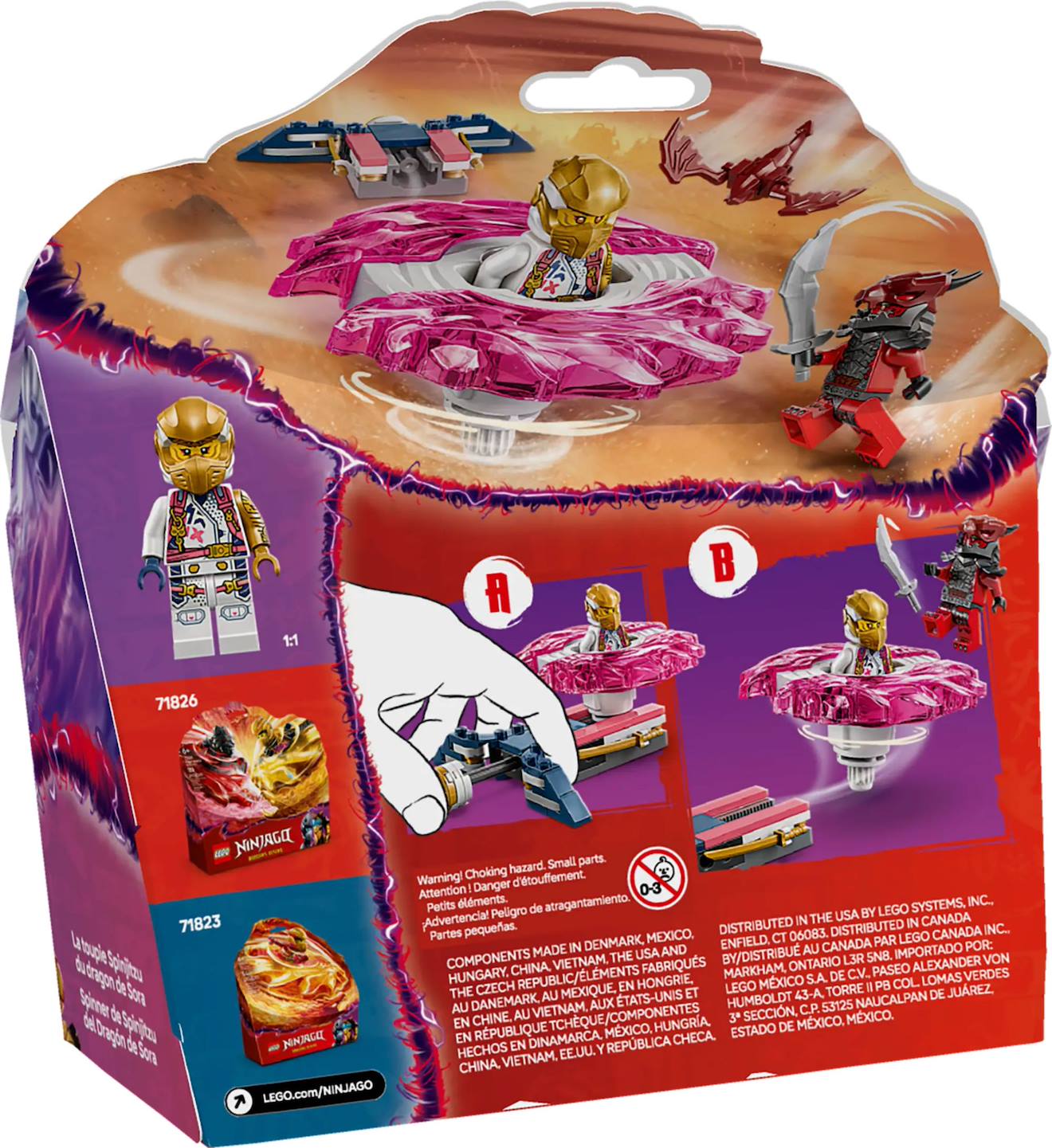 LEGO Ninjago - la toupie spinjitzu du dragon de sora - 71824 multicolore