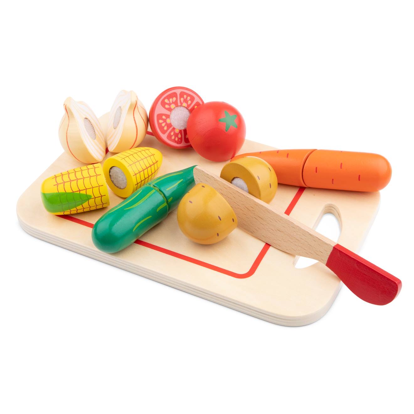 Légumes en bois à découper beige