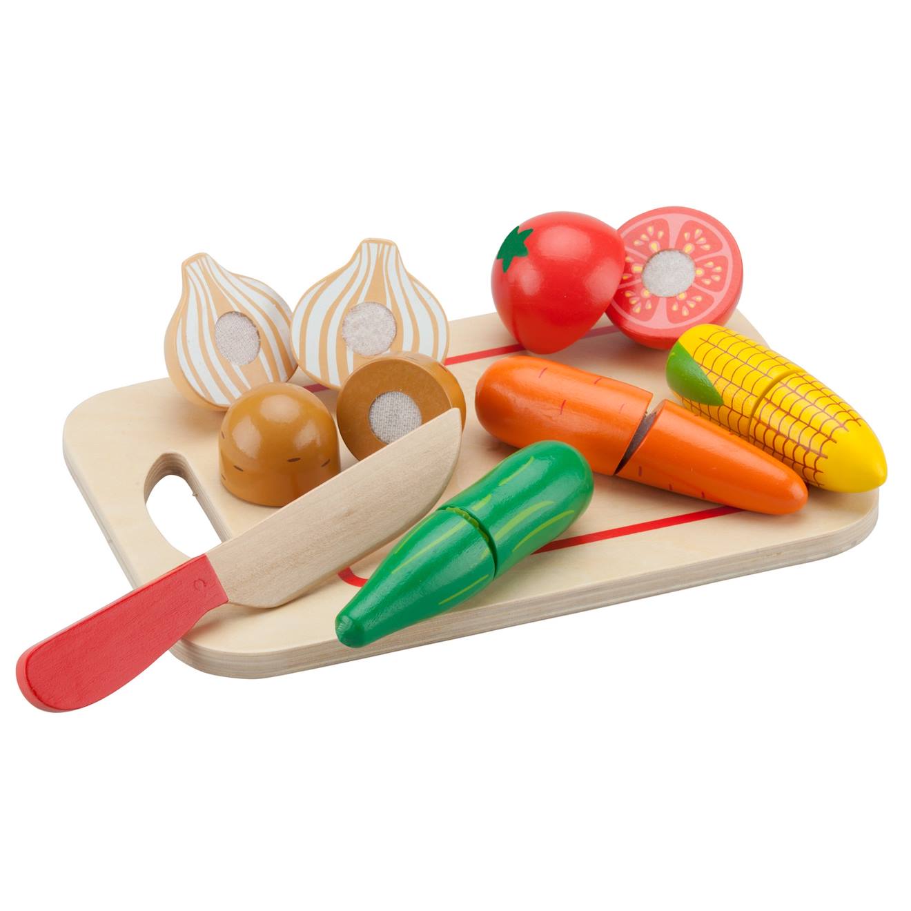 Légumes en bois à découper beige