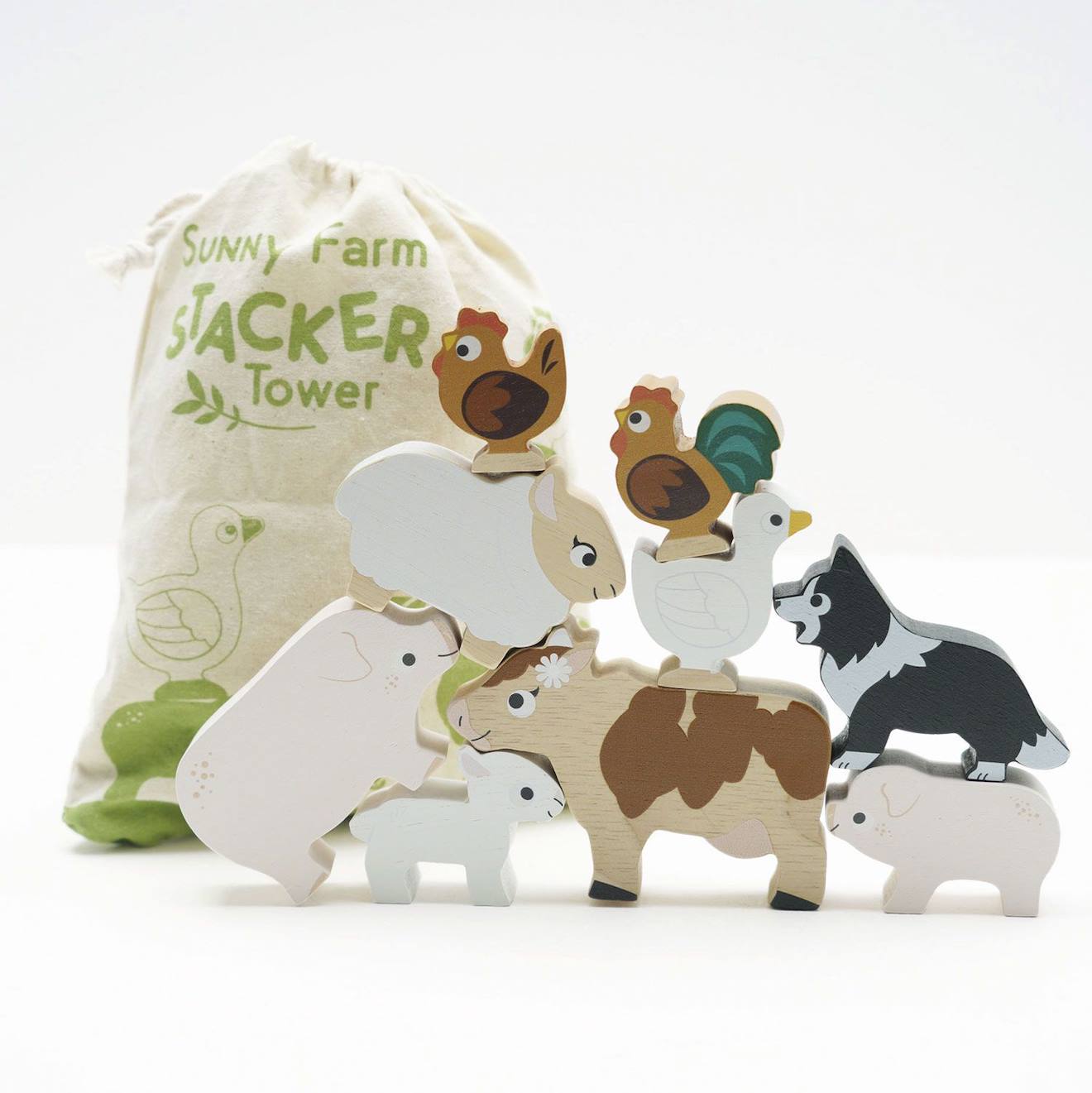 Les animaux de la ferme beige