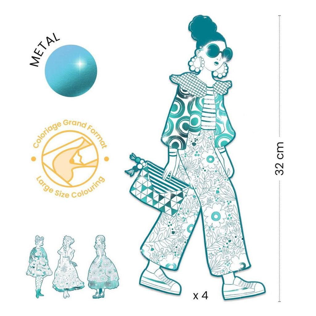 Les demoiselles coloriage mode rebekka & ses amies multicolore