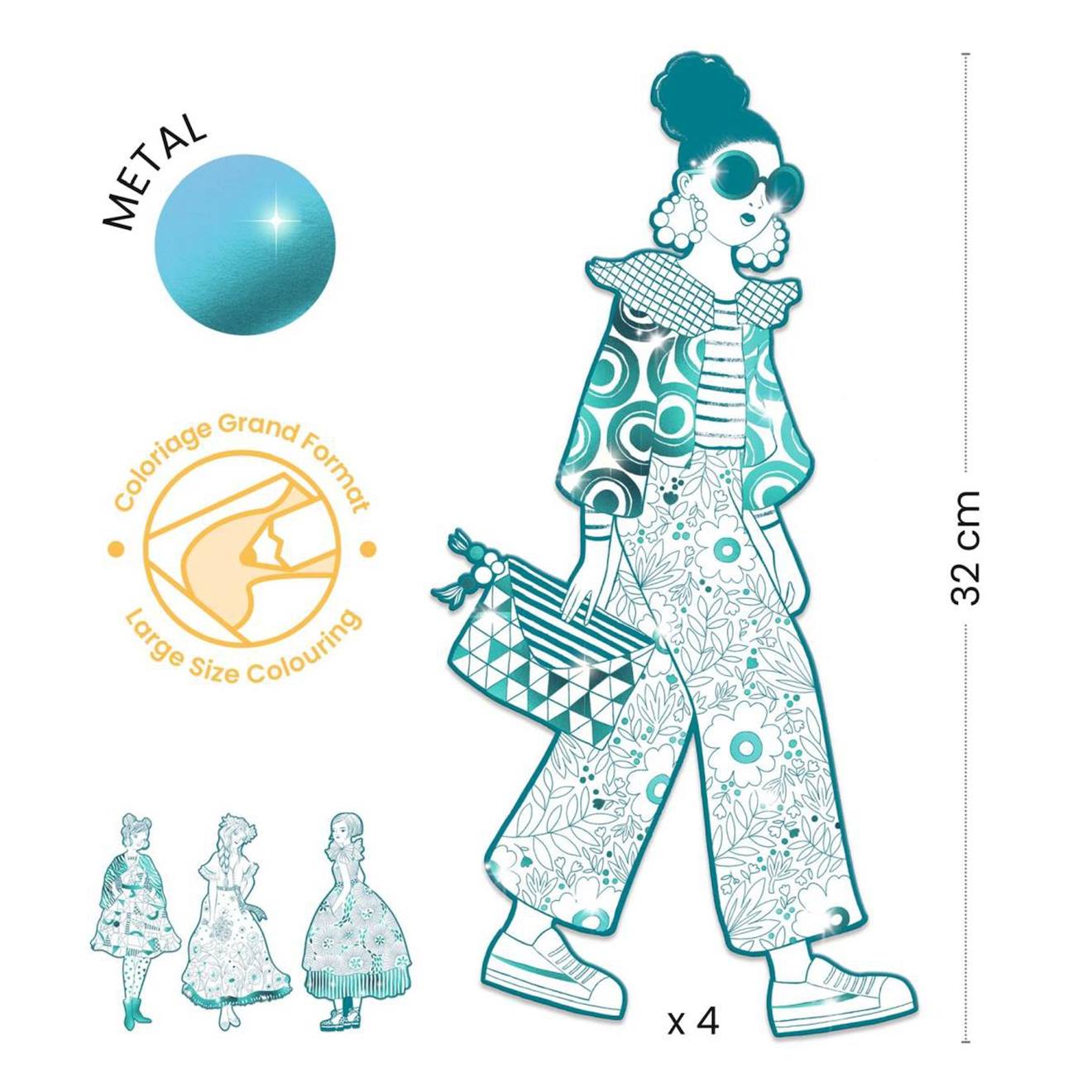 Les demoiselles coloriage mode rebekka & ses amies multicolore