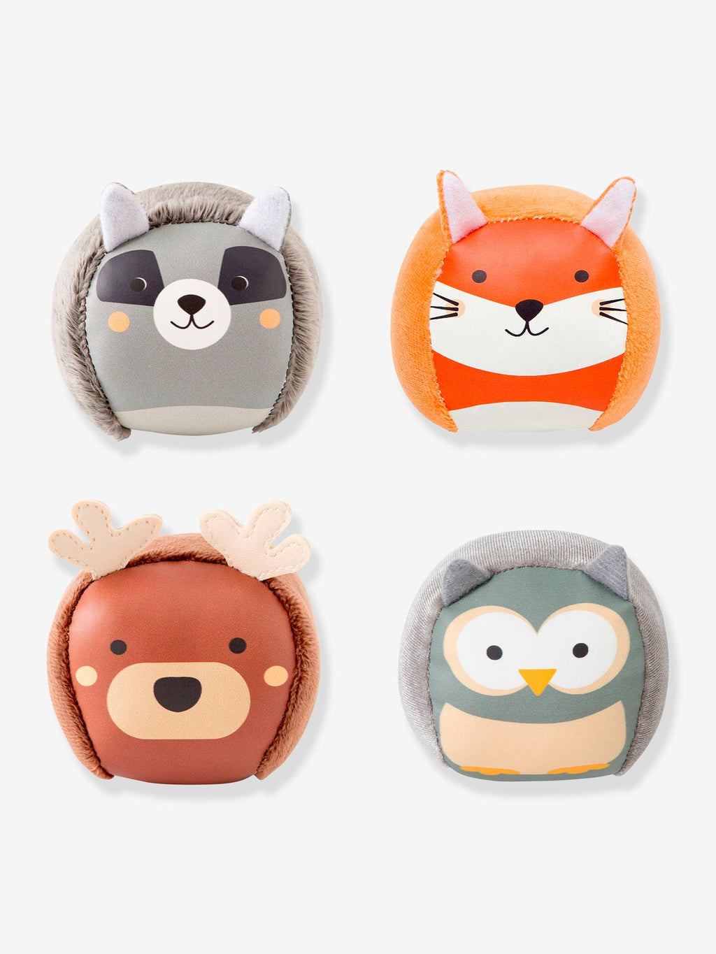 Les dooballs - set de 4 balles doudous - forêt