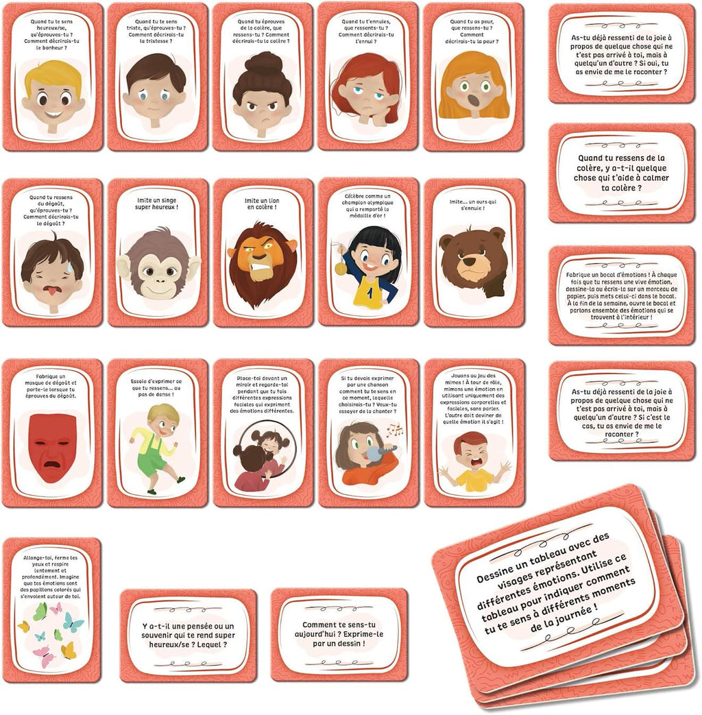 Les jeux des émotions, 84 cartes illustrées, jeu gestion des émotions pour enfants multicolore