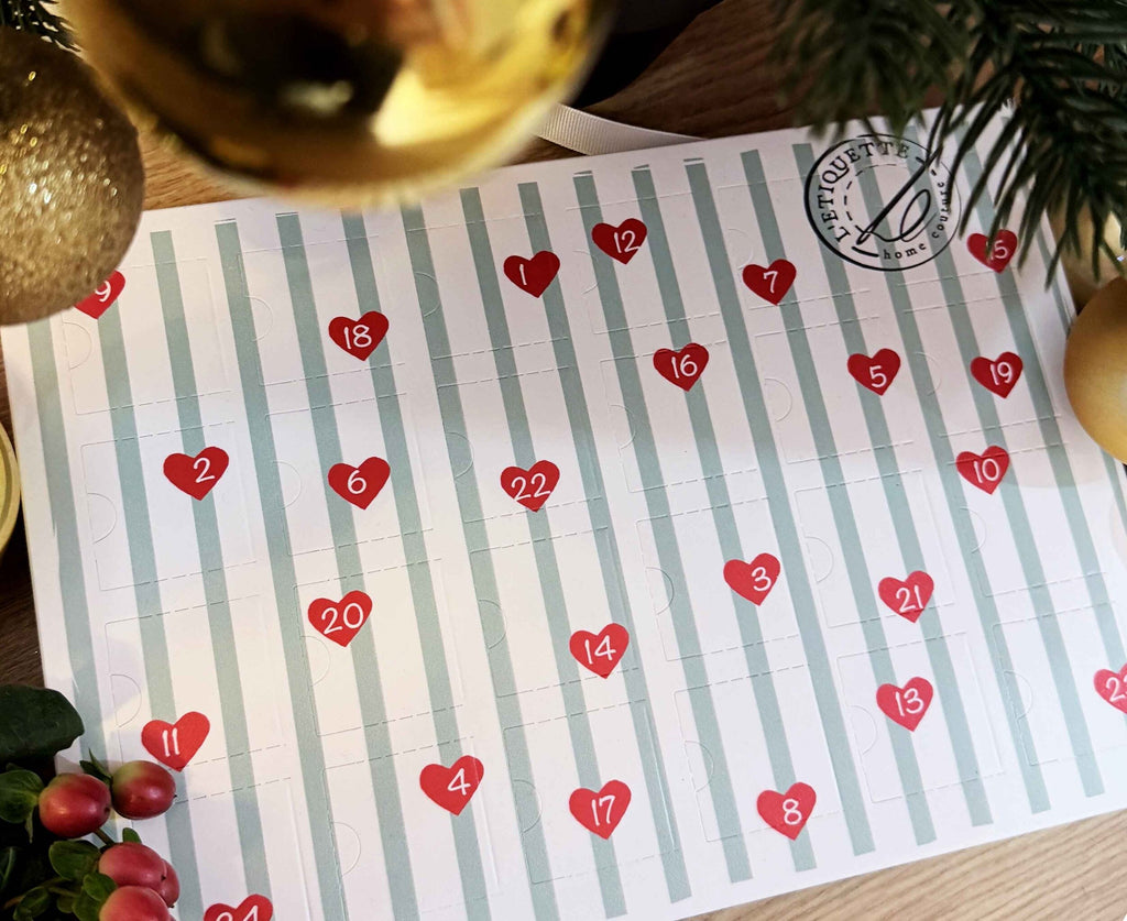 Calendrier de l'Avent 24 étiquettes à coudre Motif Personnel
