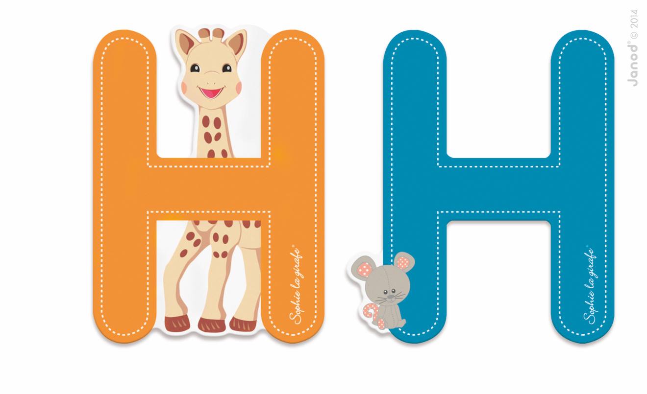 Lettre h sophie la girafe orange